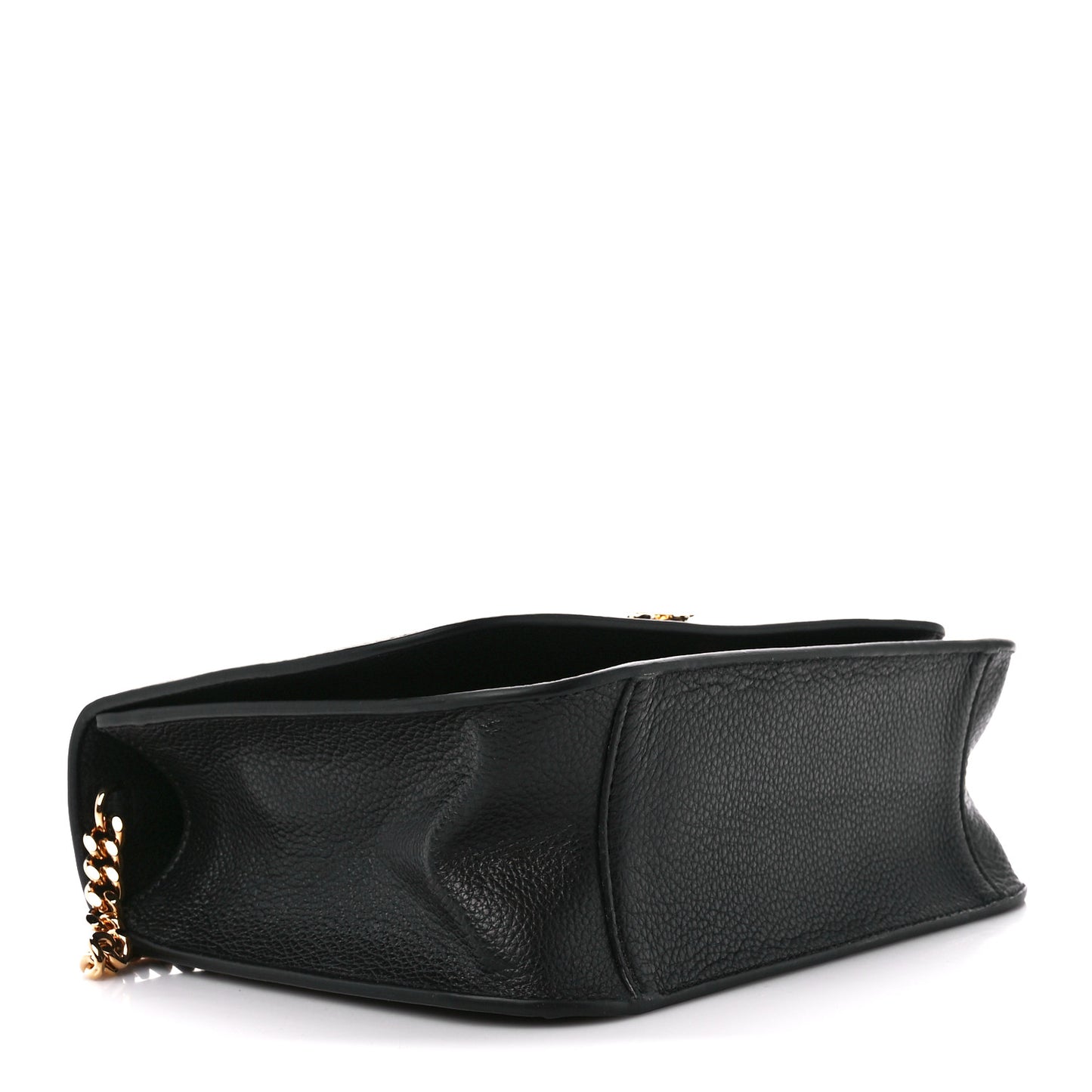 Grainy Calfskin Virtus Chain Crossbody Black