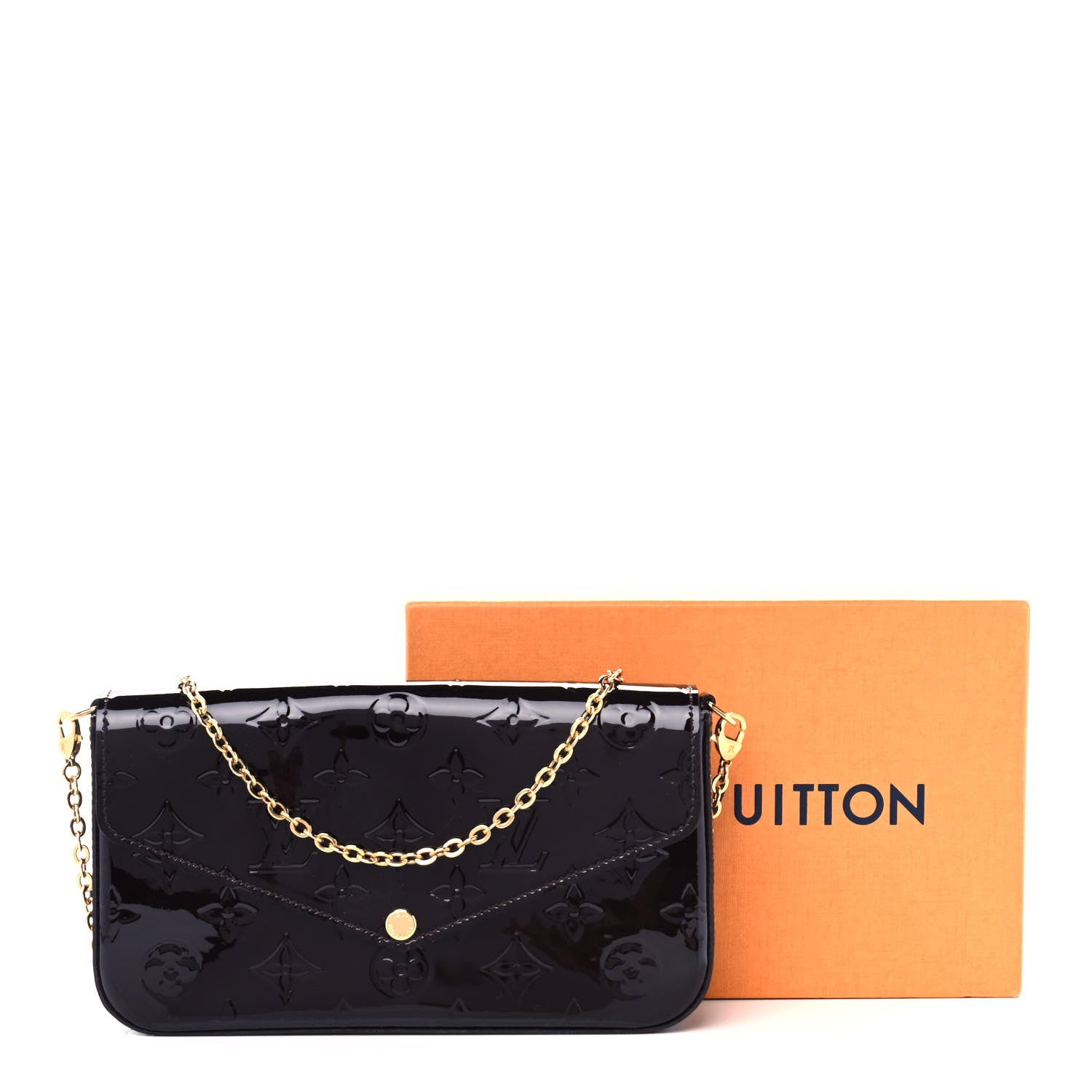 Louis Vuitton Vernis Pochette Felicie Chain Wallet Amarante 12 of 12