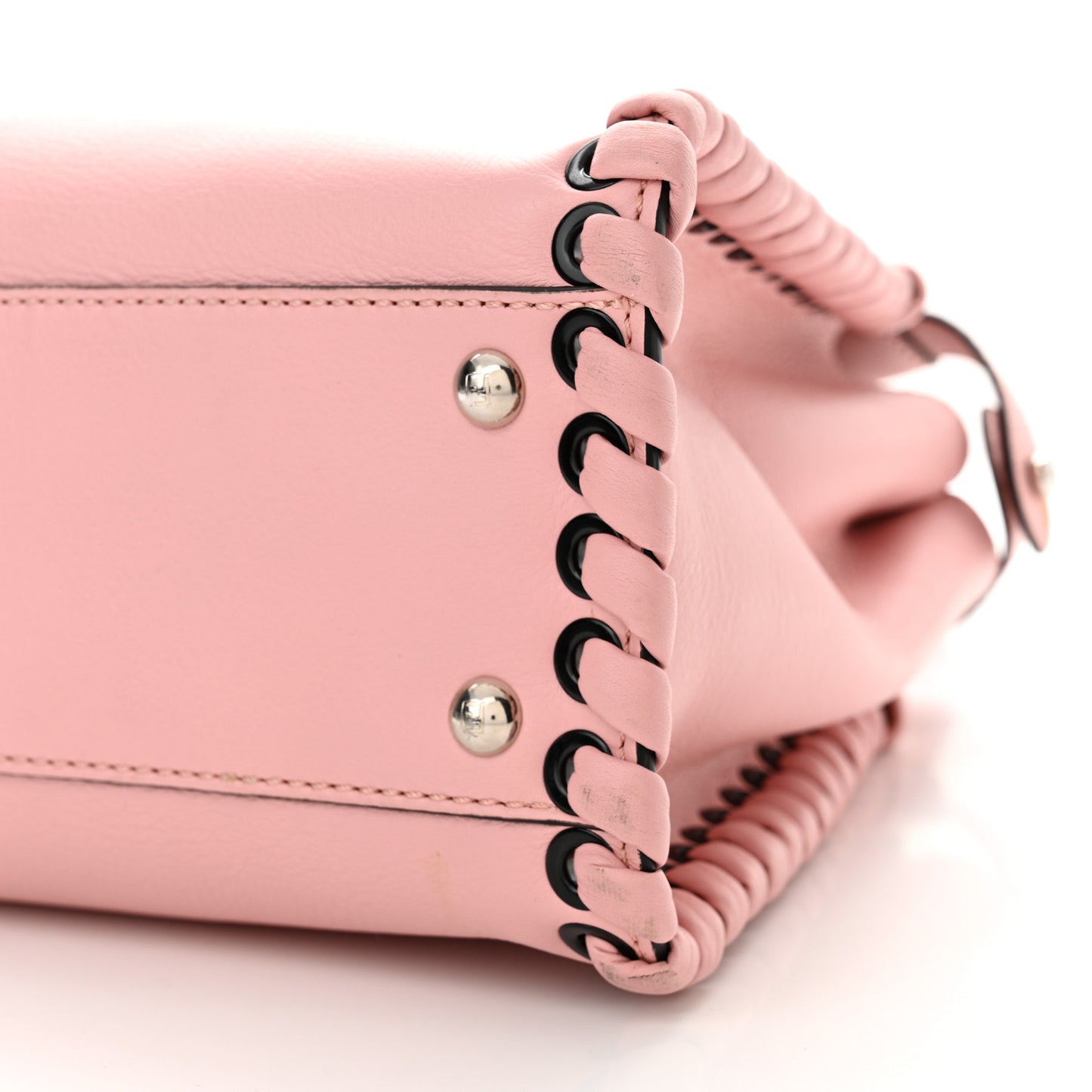 Vitello Seta Lace Up Medium Peekaboo Iconic Satchel Bubblegum