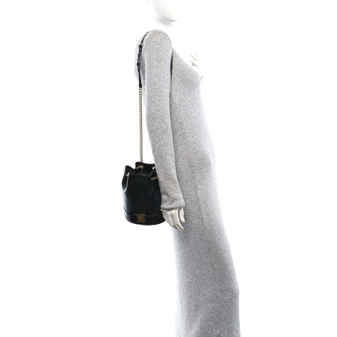 Calfskin Vara Bow Bucket Bag Black