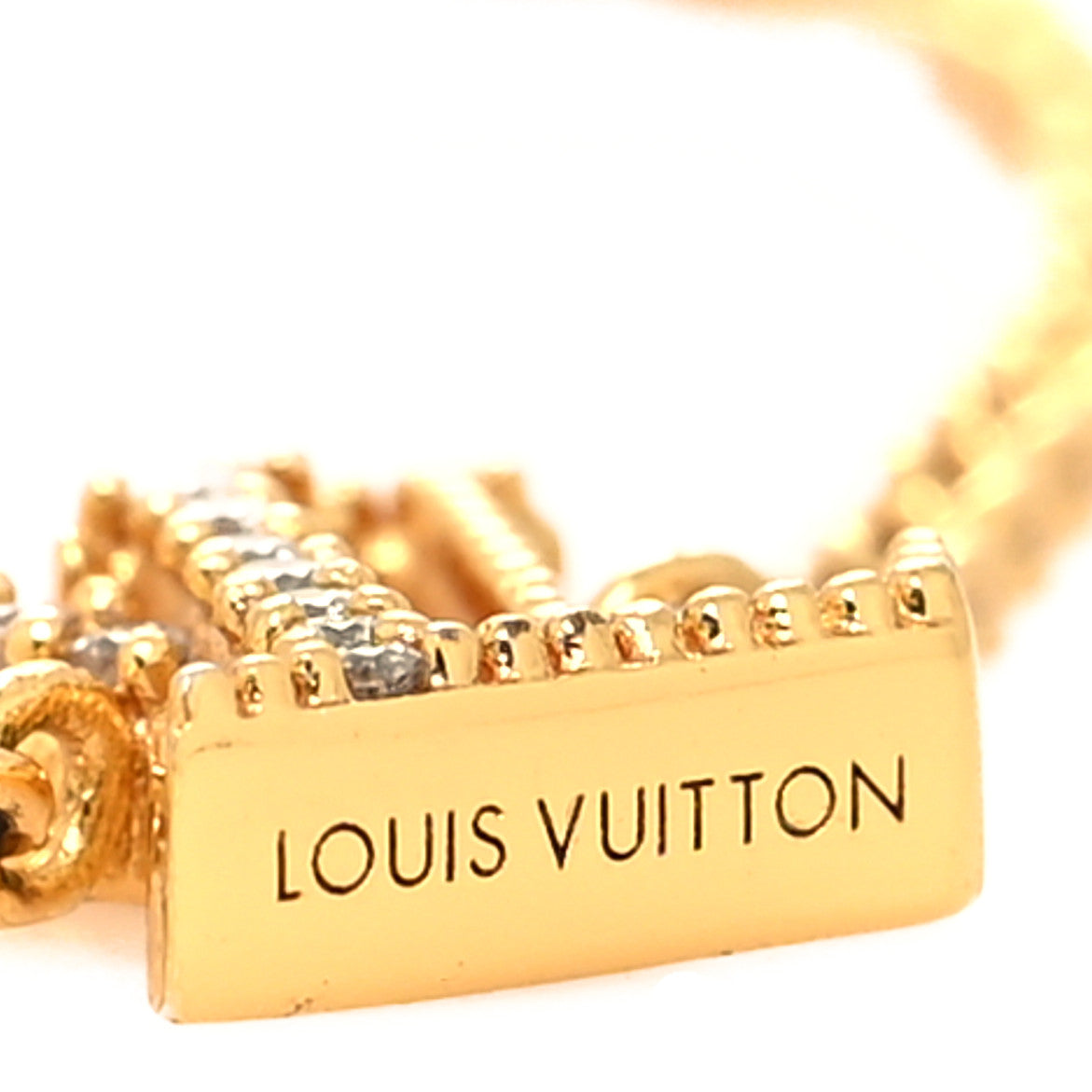 Metal Crystal LV Iconic Bracelet Gold