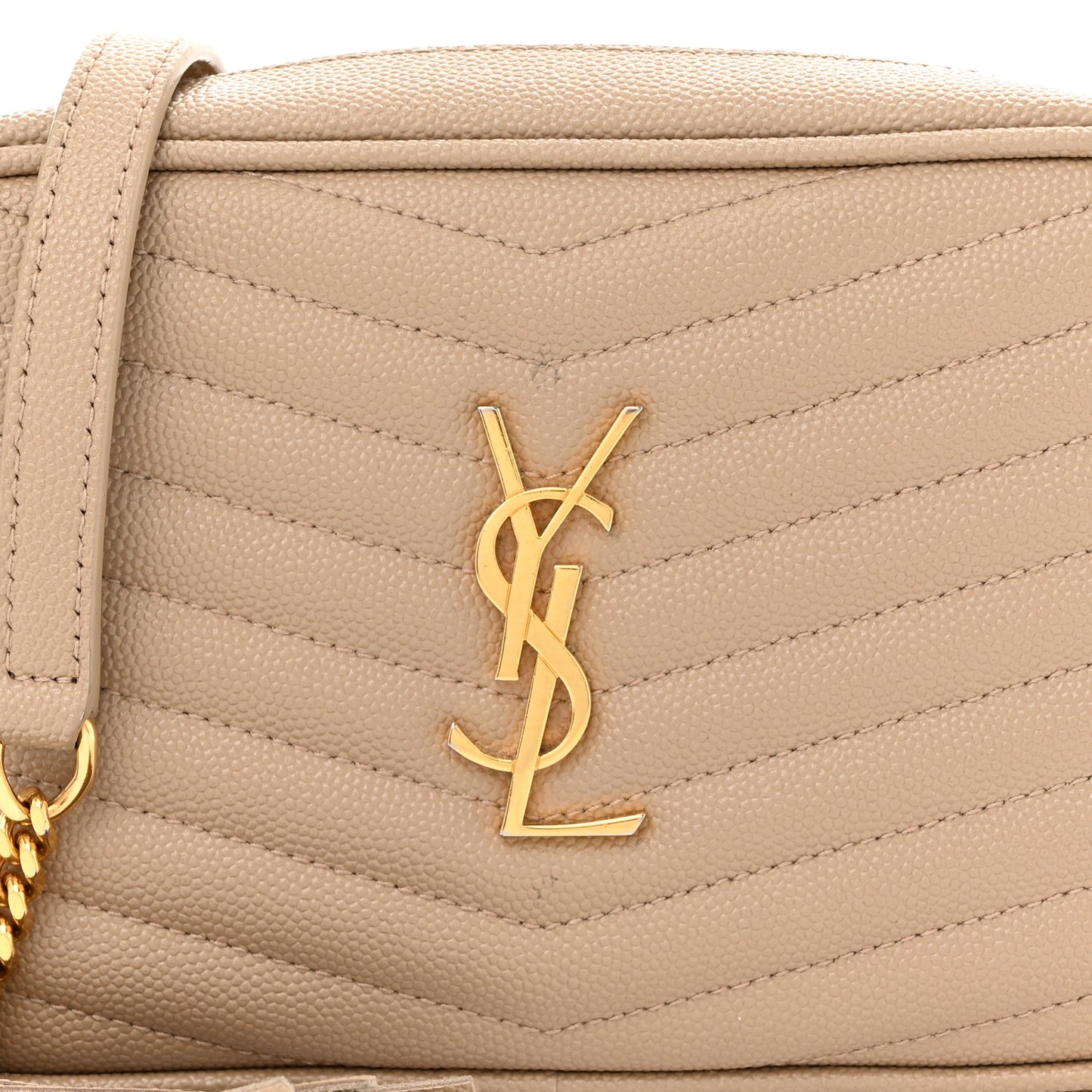 Grain De Poudre Matelasse Monogram Mini Lou Camera Bag Dark Beige