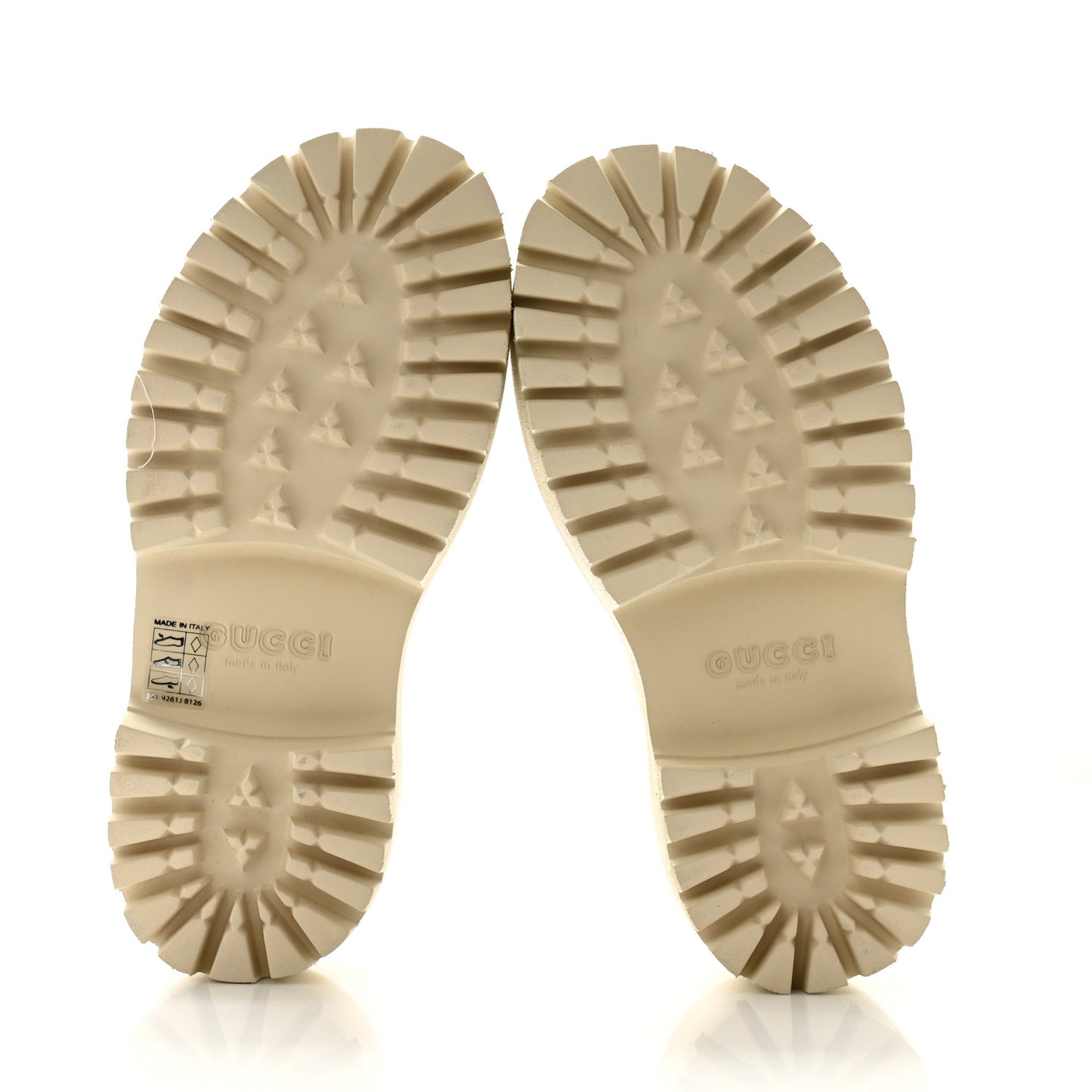 Rubber Monogram GG Go Through Platform Slide Clogs 36 Mystic White