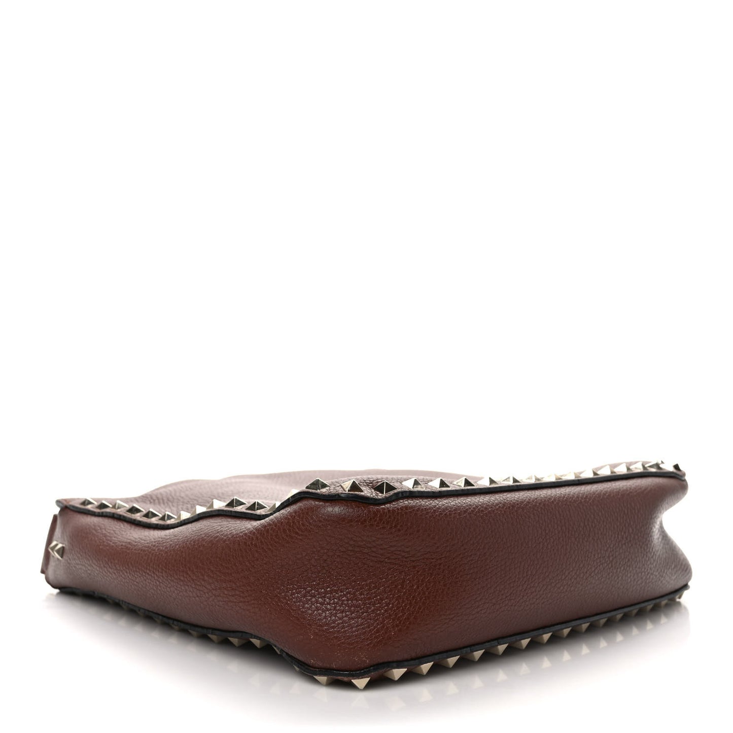 Pebbled Calfskin Small Rockstud Flip-Lock Messenger Bag Light Brown