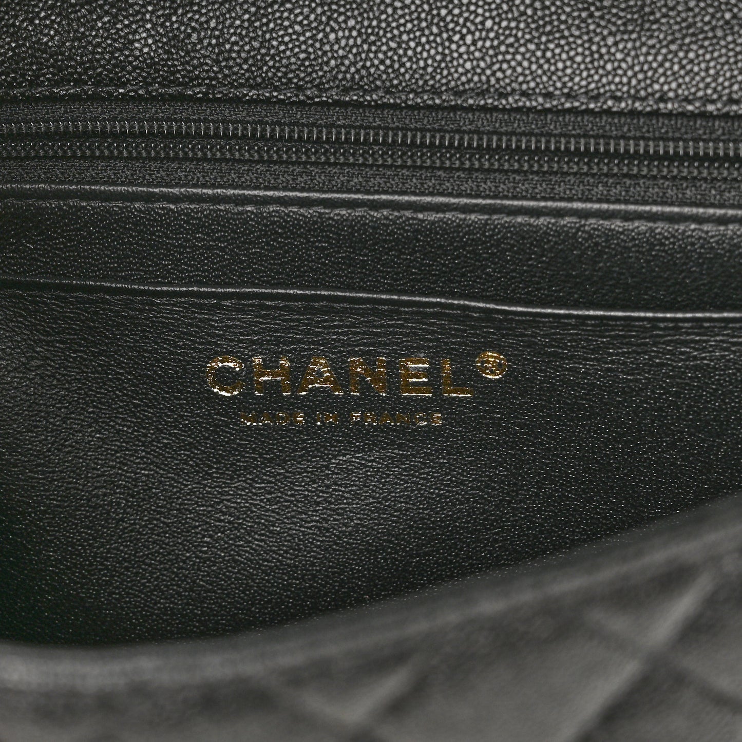Caviar Quilted Mini Top Handle Rectangular Flap Black