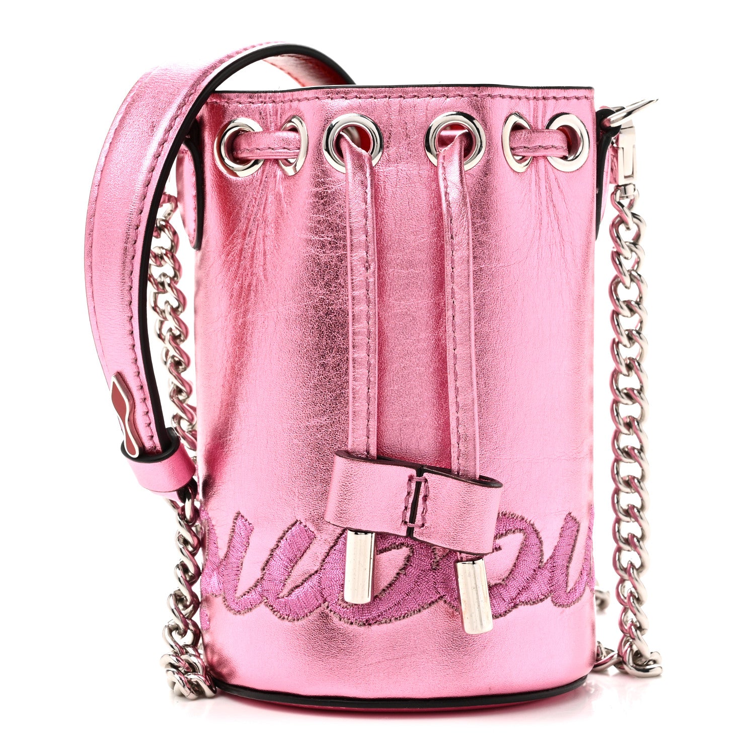 Christian Louboutin Metallic Calfskin Mary Jane Bucket Confettis