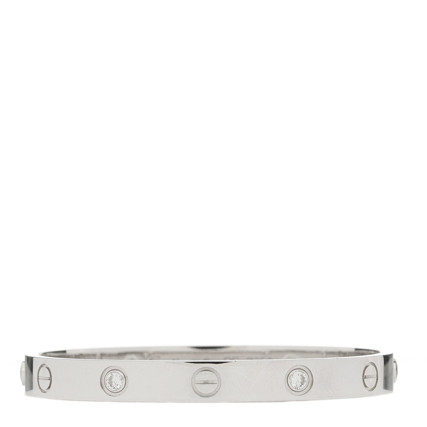 18K White Gold 4 Diamond LOVE Bracelet 16