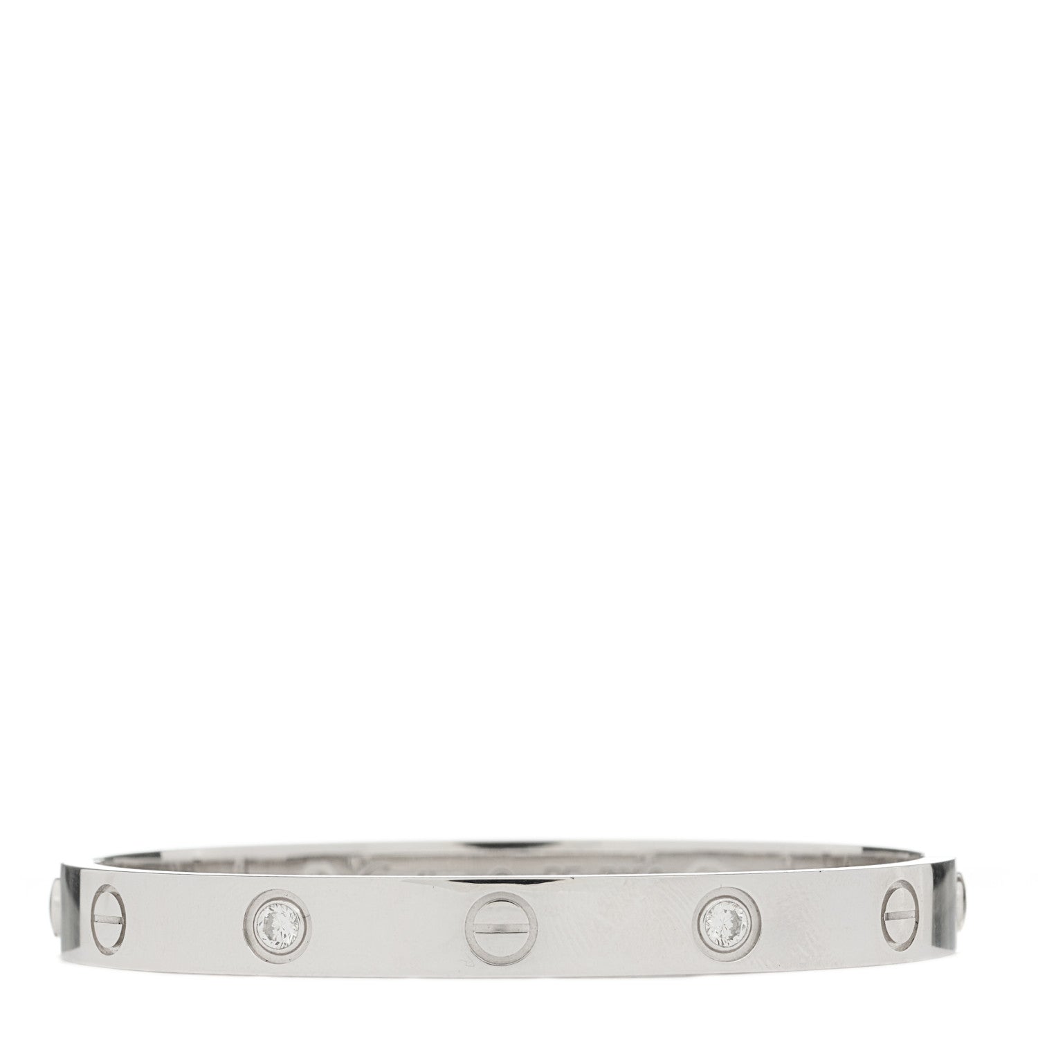 Cartier 18K White Gold 4 Diamond LOVE Bracelet 16 1 of 8