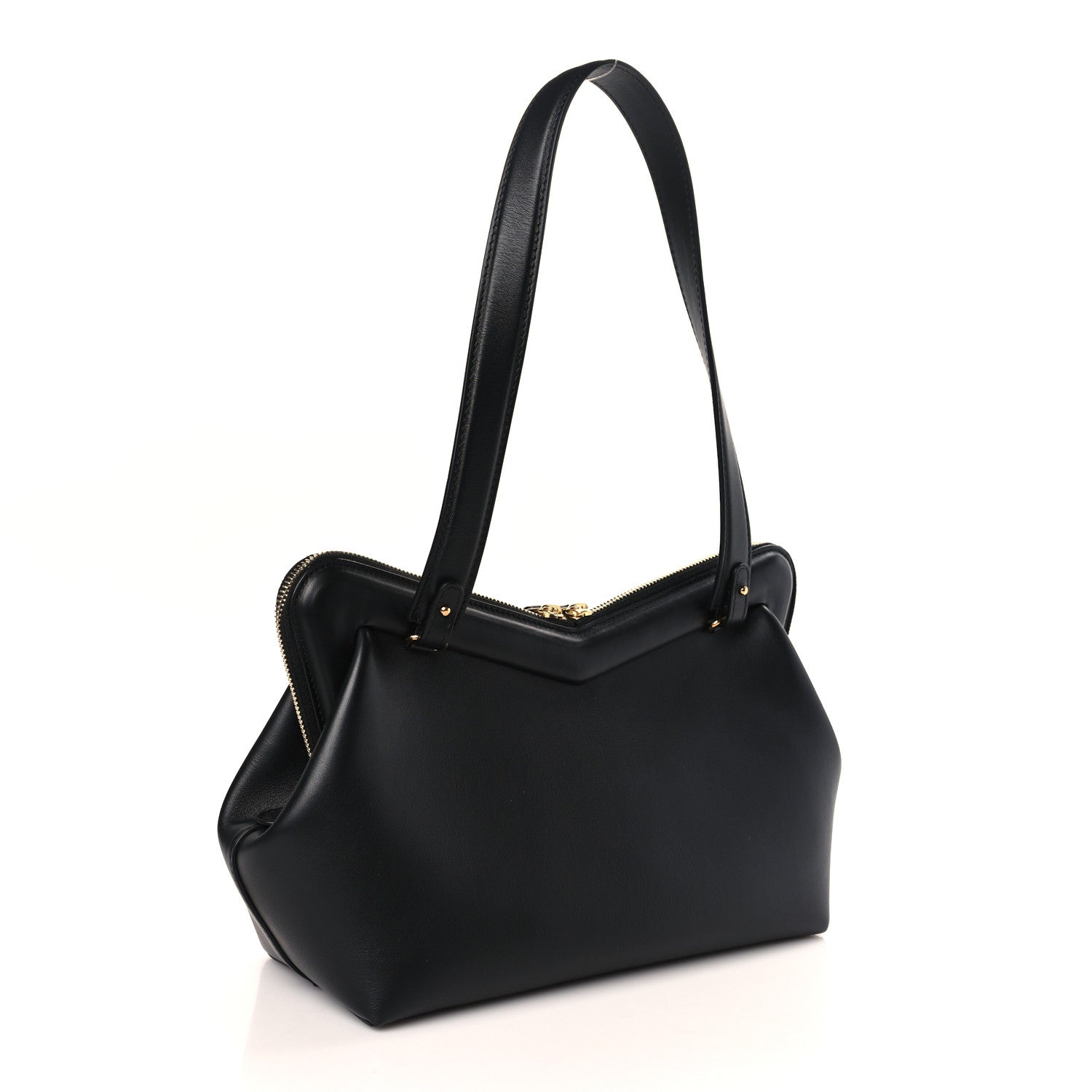 Mansur Gavriel Smooth Calfskin M Frame Bag Black Flamma 3 of 9