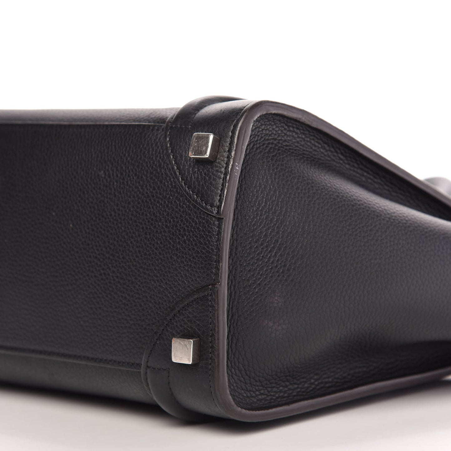 Drummed Calfskin Micro Luggage Black