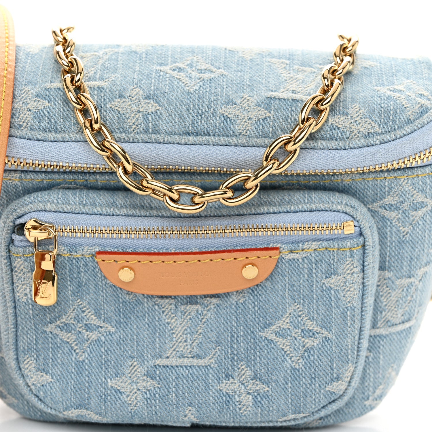 Louis Vuitton Monogram Denim Mini Bumbag Sky Blue 7 of 10