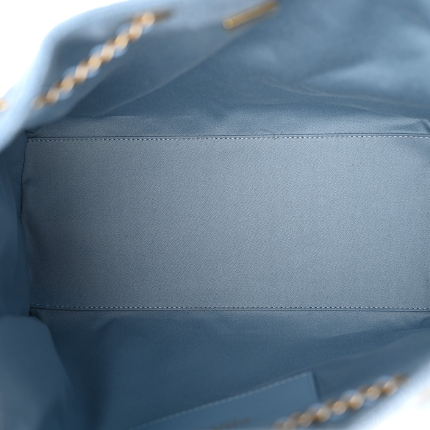 Washed Denim Quilted Medium Chanel 25 Handbag Blue
