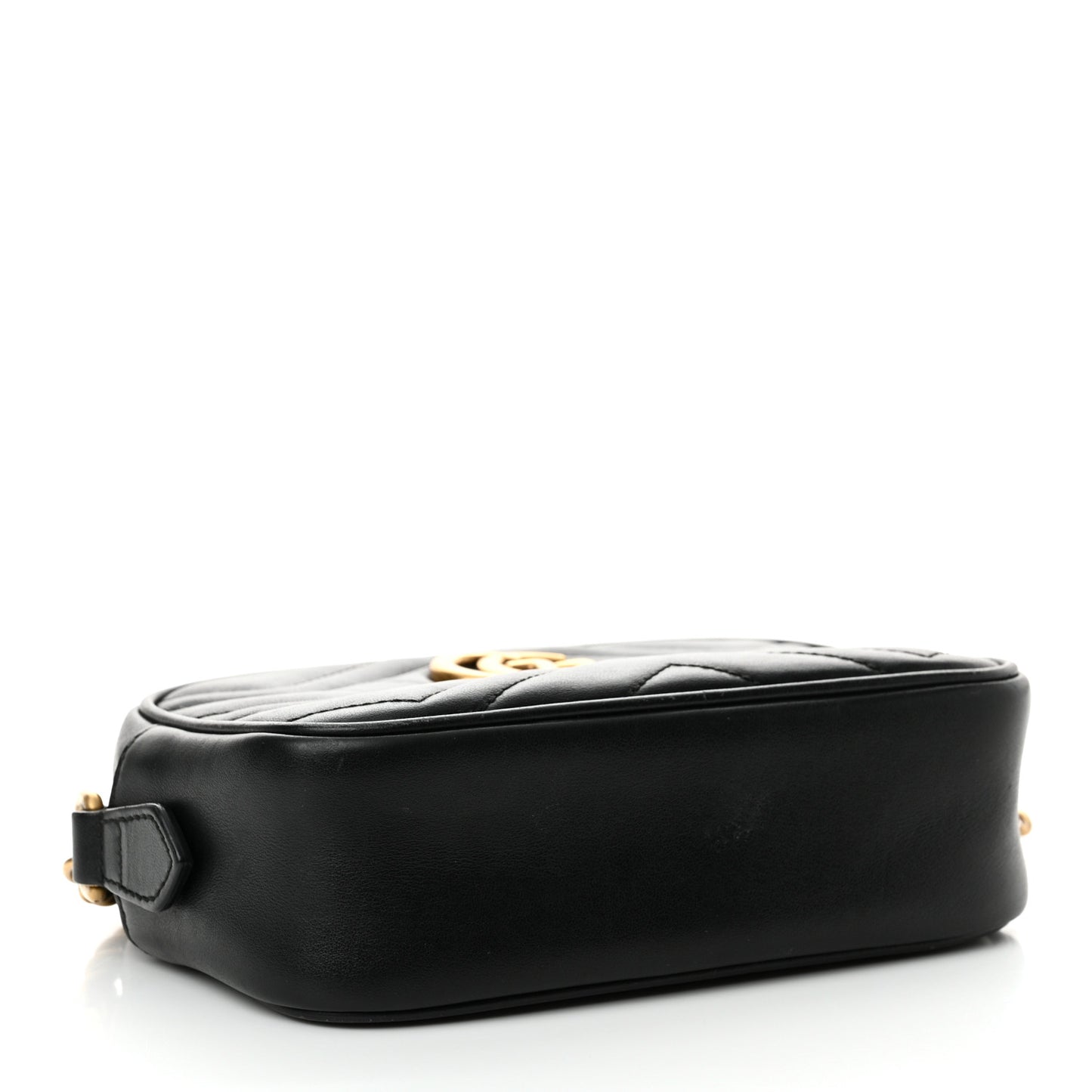 Calfskin Matelasse Mini GG Marmont Chain Shoulder Bag Black