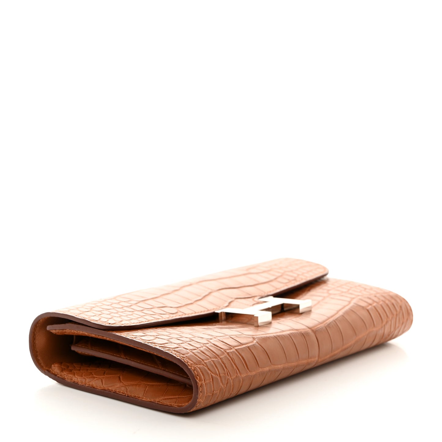 Matte Alligator Constance Long Wallet To Go Fauve