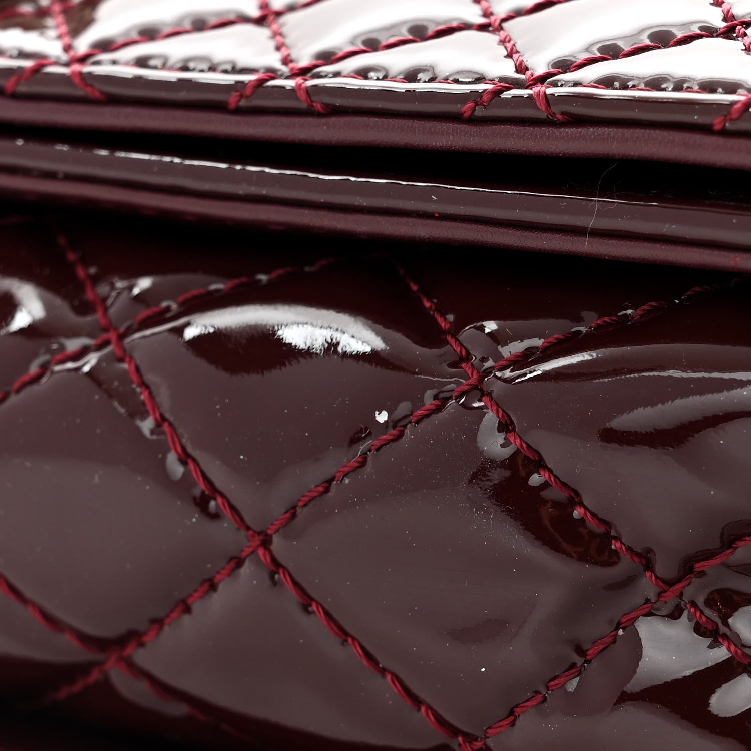 Chanel Patent Large Boy Reverso Flap Burgundy 13 of 14