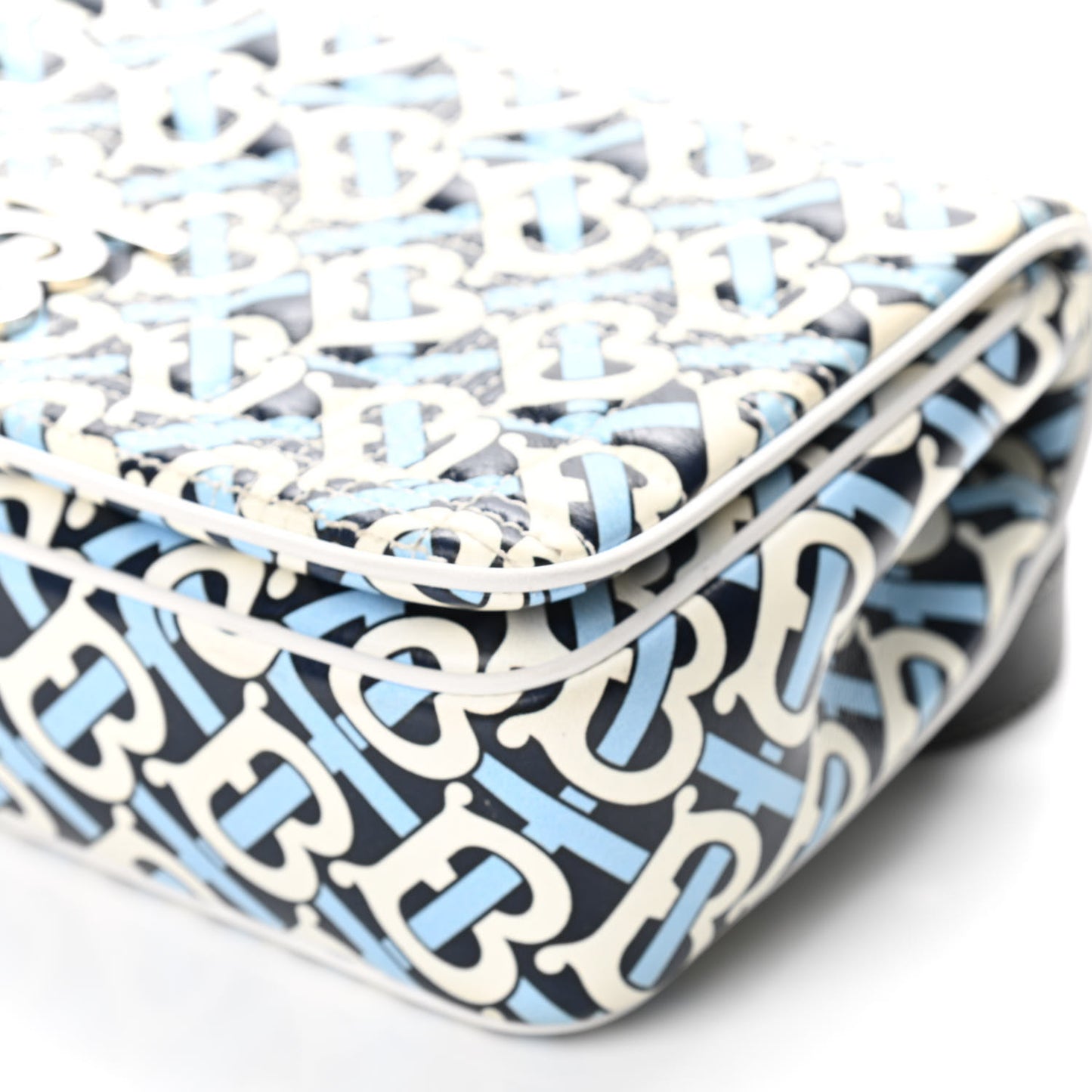 Lambskin Quilted Monogram TB Print Small Lola Bag Cobalt Black