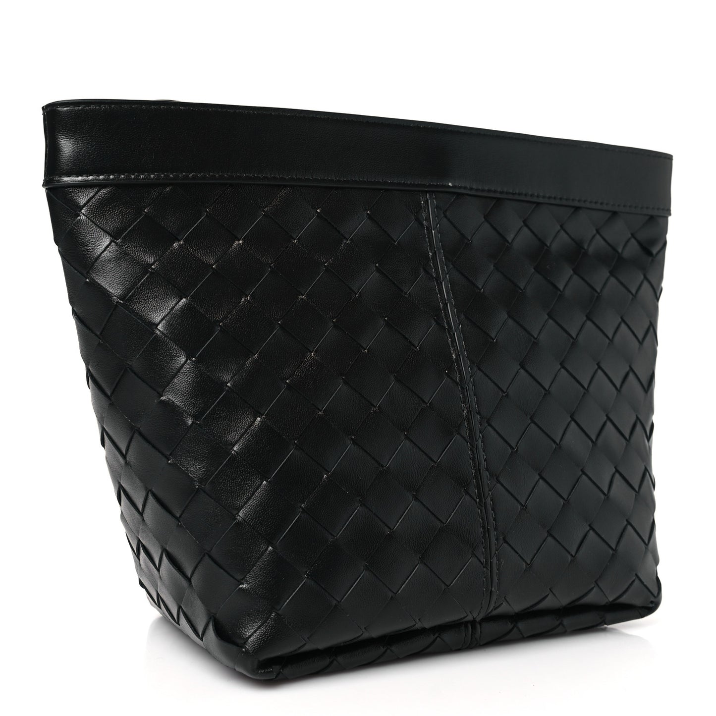 Nappa Intrecciato Medium Flip Flap Pouch Black