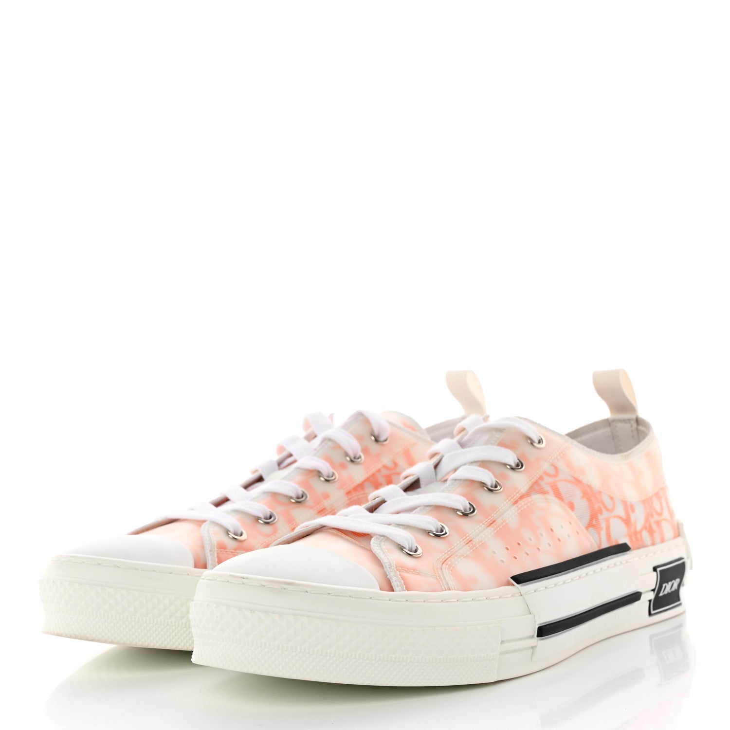 Christian Dior Technical Canvas Oblique Mens B23 Low Top Sneakers 42 White Orange 3 of 13