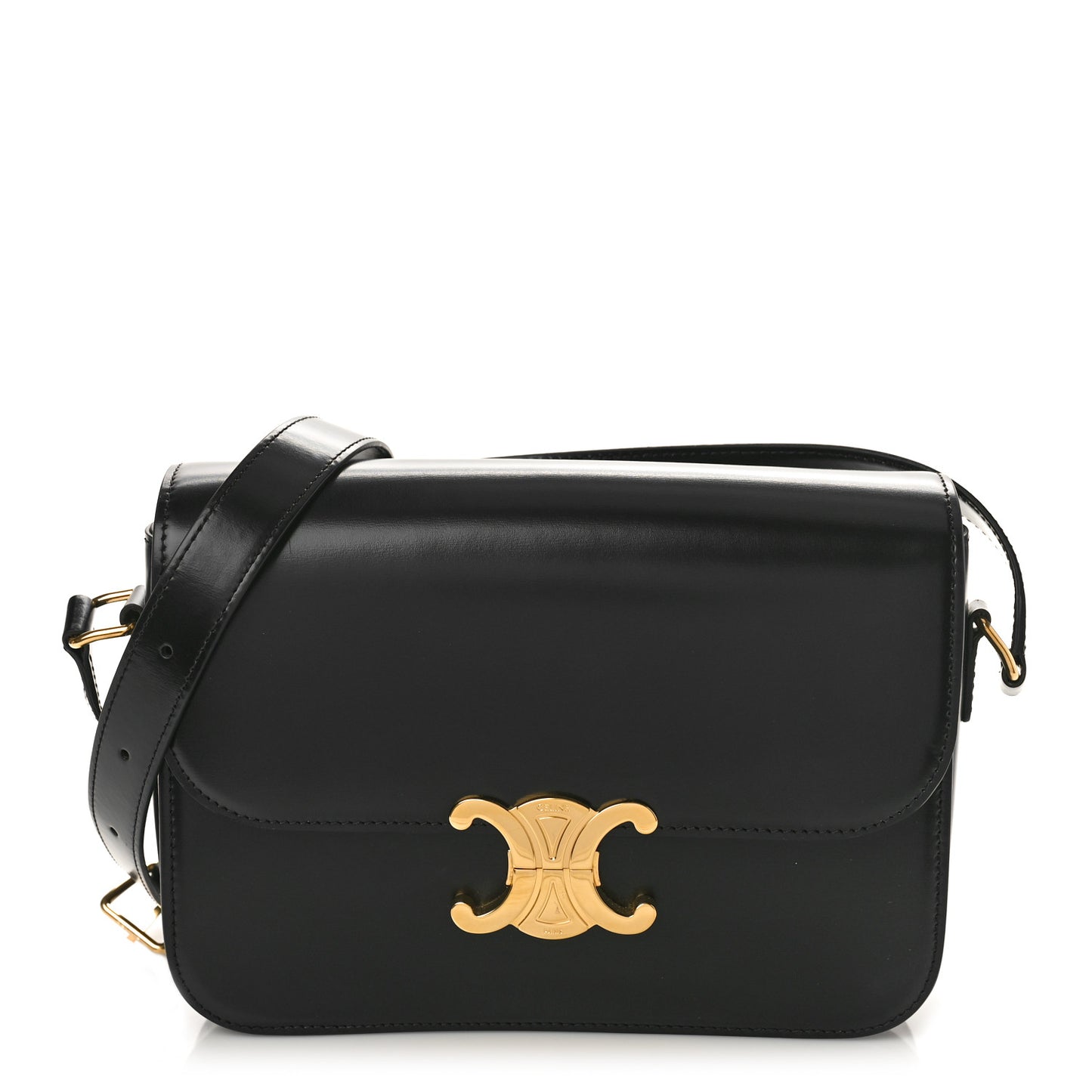 Shiny Calfskin Medium Triomphe Black