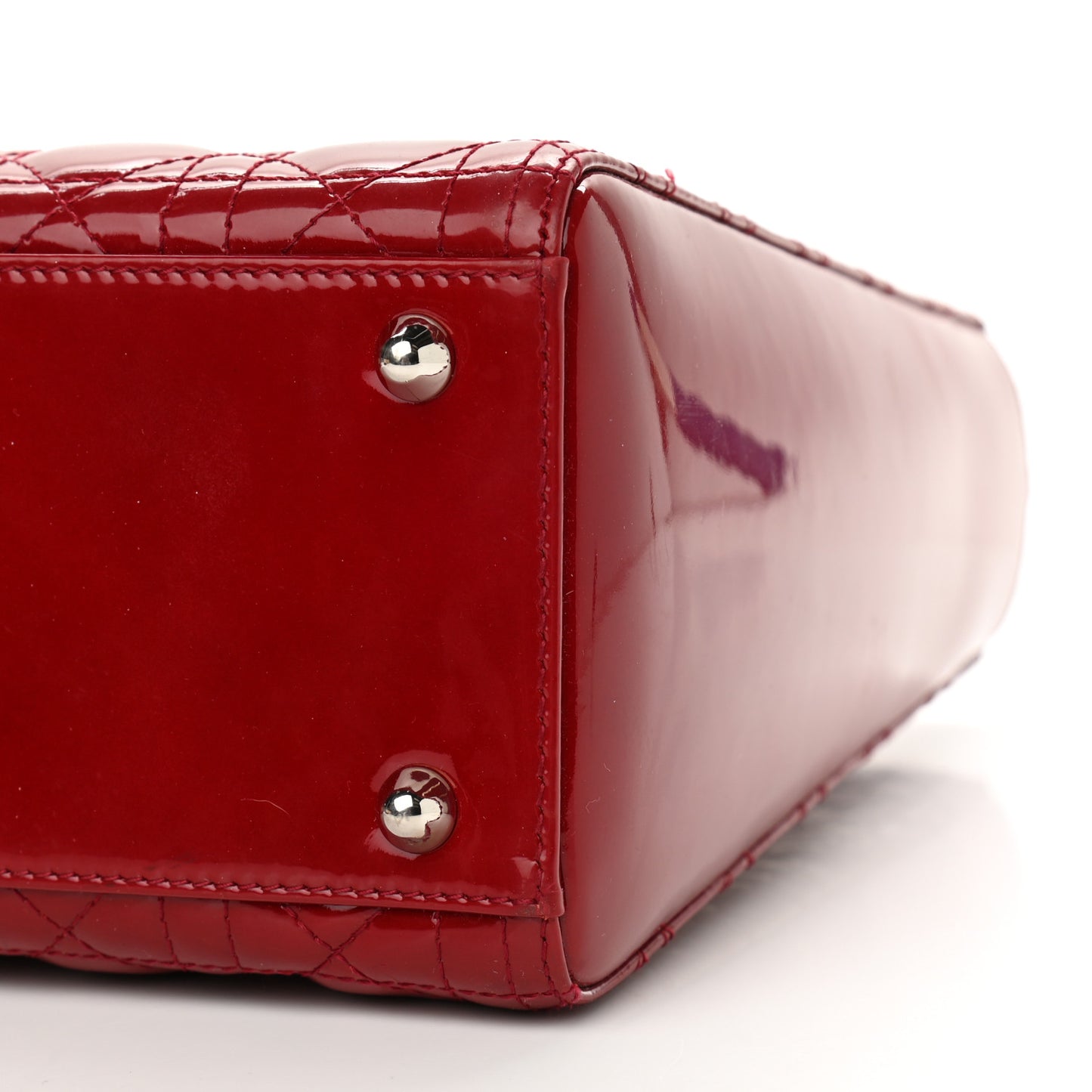Patent Cannage Large Lady Dior Red