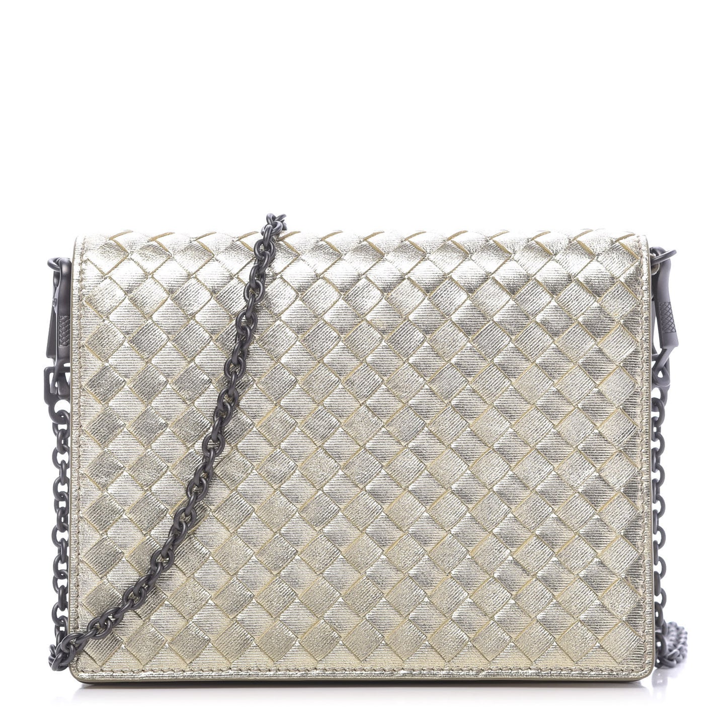 Metallic Intrecciato Grosgrain Montebello Crossbody Gold