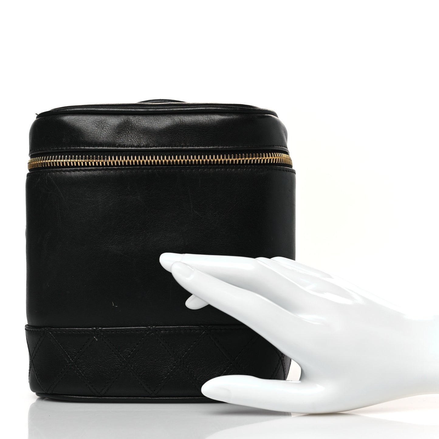 Lambskin Vanity Cosmetic Bag Black