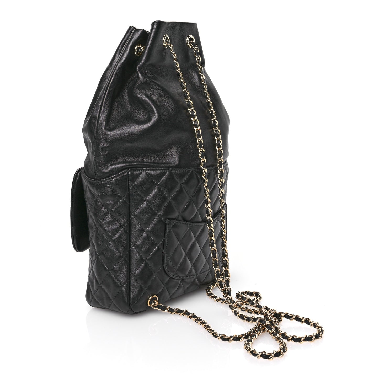 Lambskin Quilted Large In Seoul Backpack Black