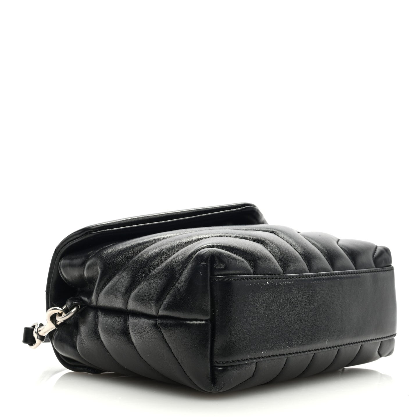 SAINT LAURENT Calfskin Y Quilted Monogram Toy Loulou Crossbody Bag Black