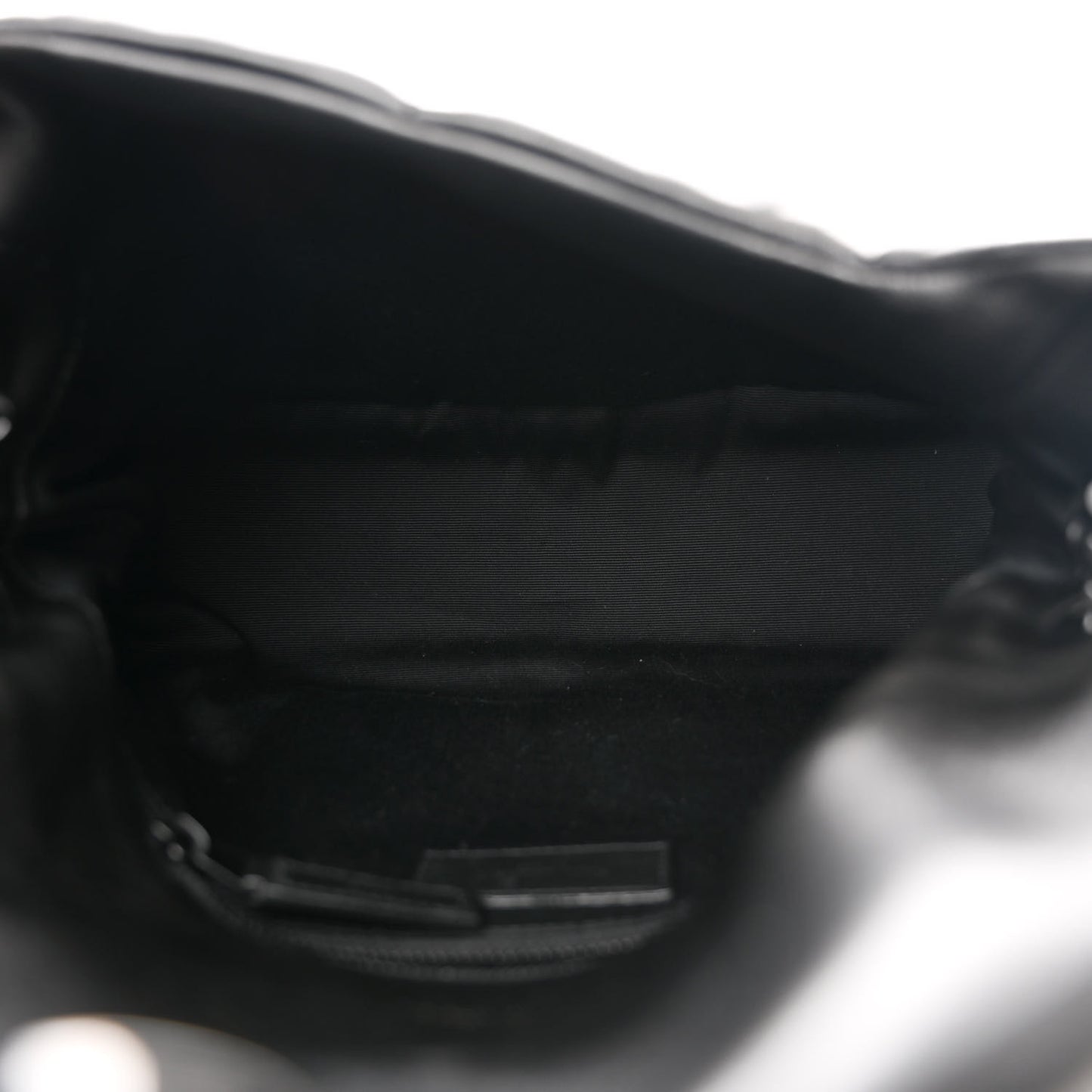 Lambskin Quilted Monogram Monochrome Small Loulou Puffer Chain Satchel Black