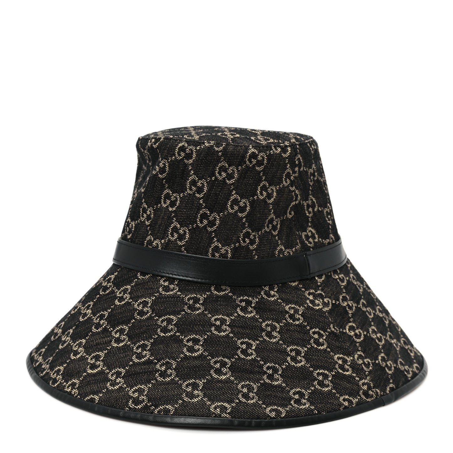 Monogram Wide Brim Hat M Black