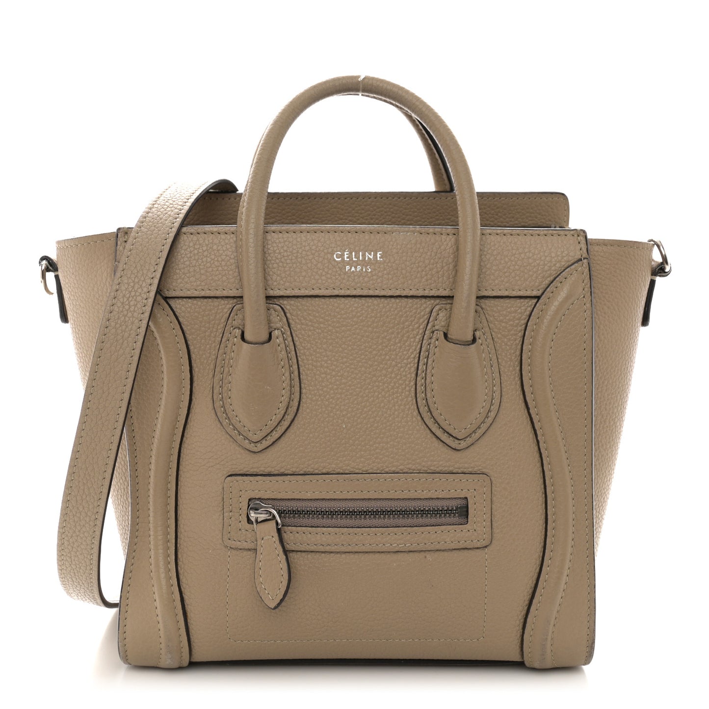 Drummed Calfskin Nano Luggage Dune