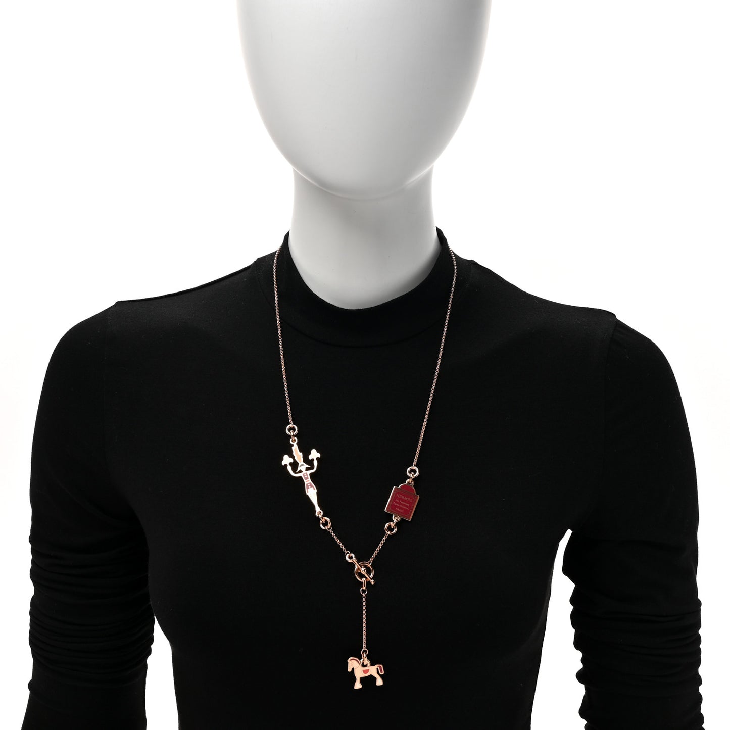 Metal Enamel Cheval Grand Parade Necklace Rose Gold