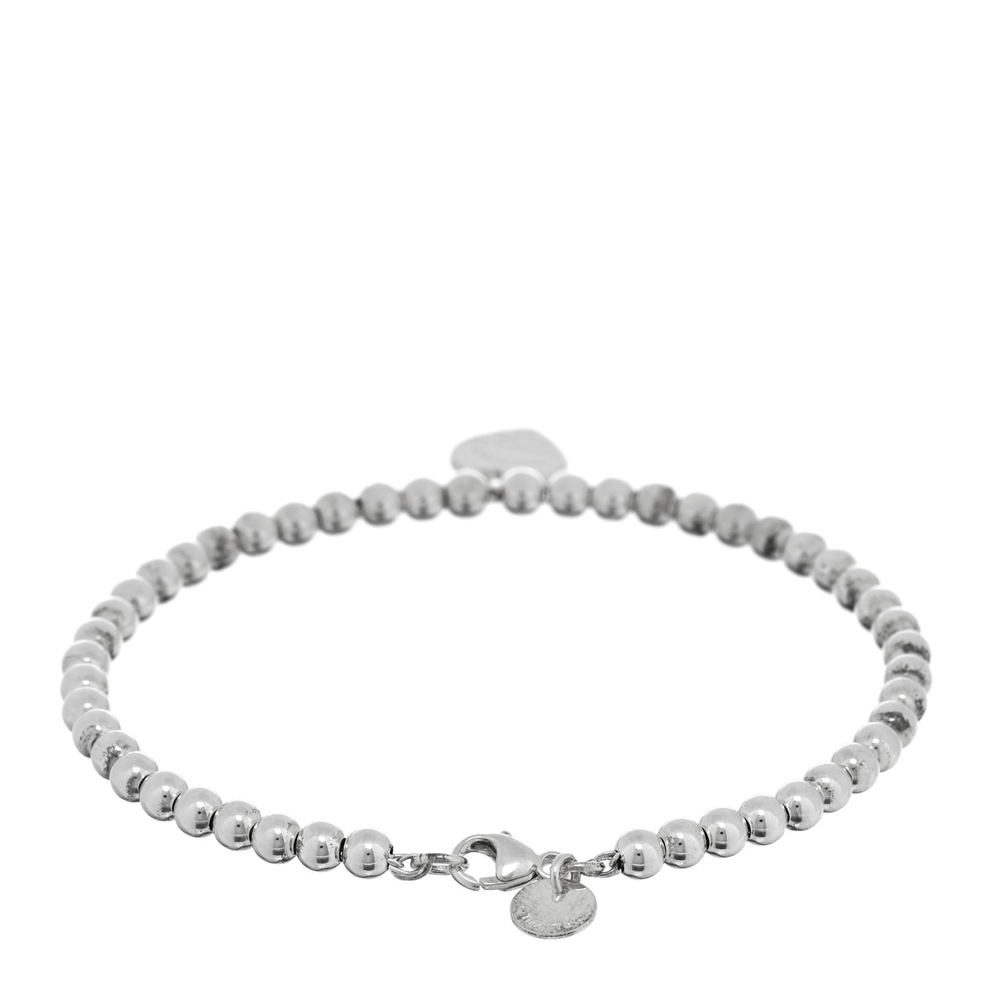 Sterling Silver 4mm Return To Tiffany Heart Tag Bead Bracelet