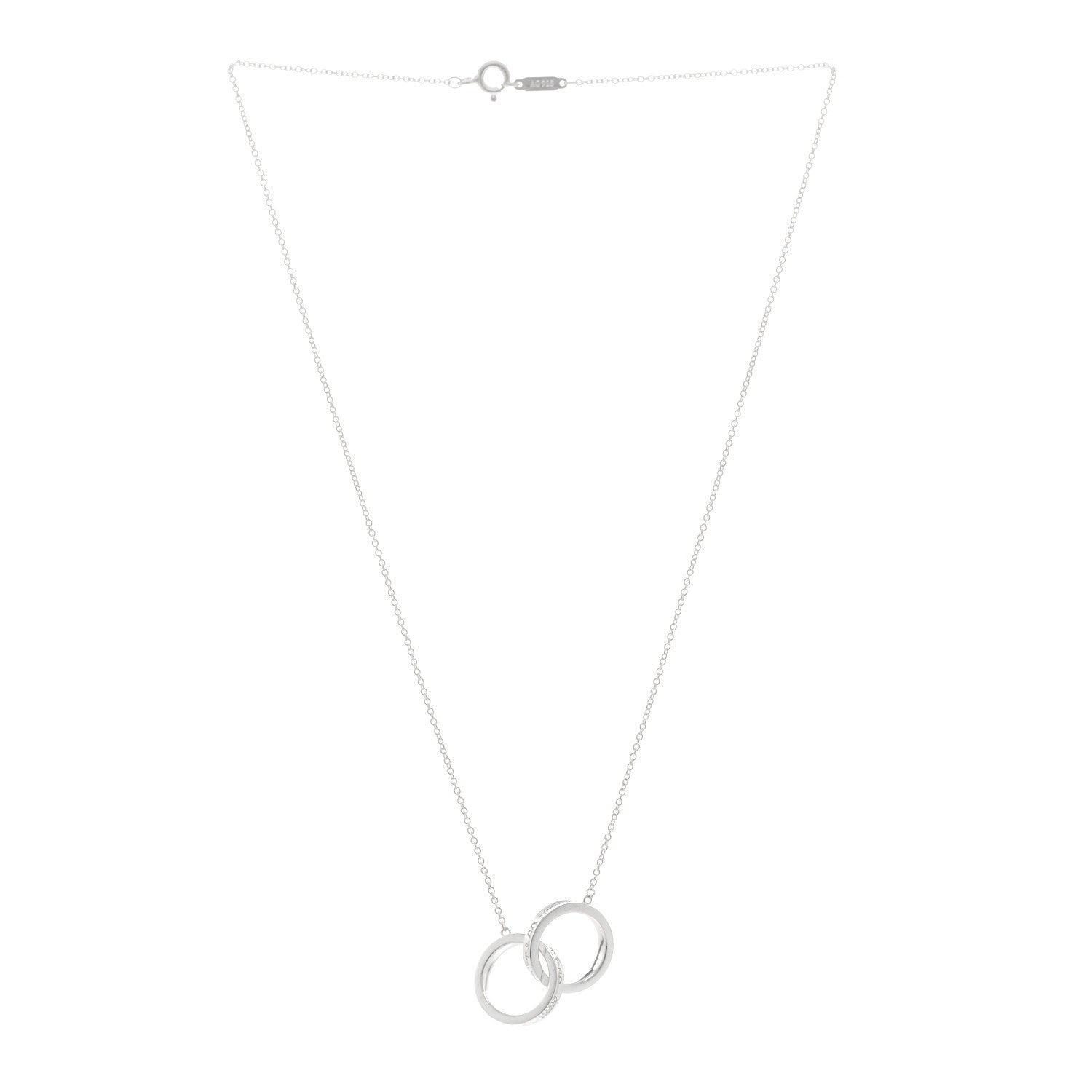 Tiffany Sterling Silver 1837 Interlocking Circles Pendant Necklace 3 of 4