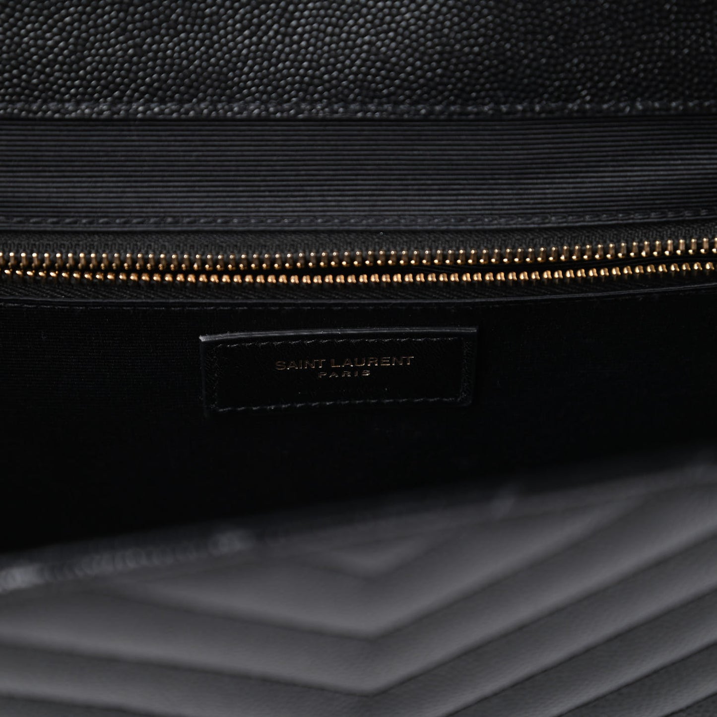 Grain De Poudre Matelasse Chevron Large Monogram Satchel Black