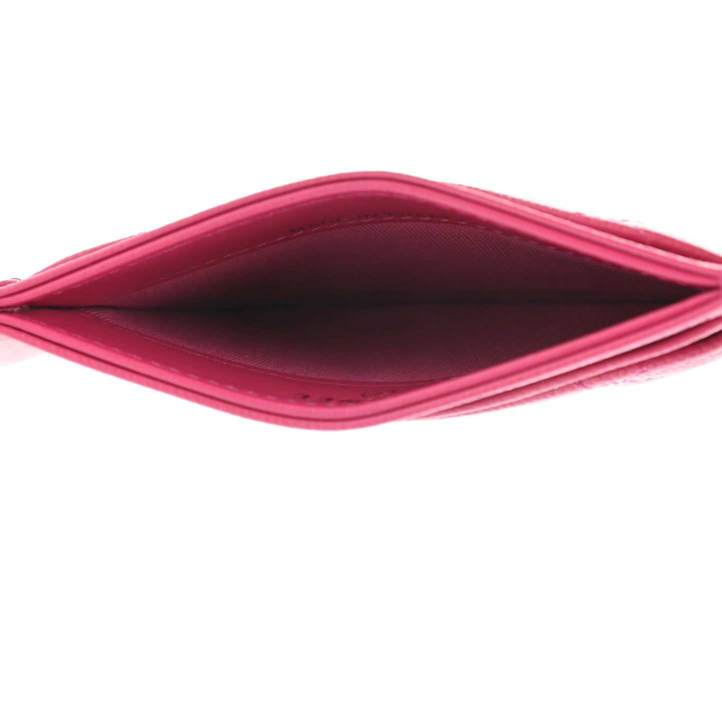 Caviar Quilted Card Holder Fuchsia