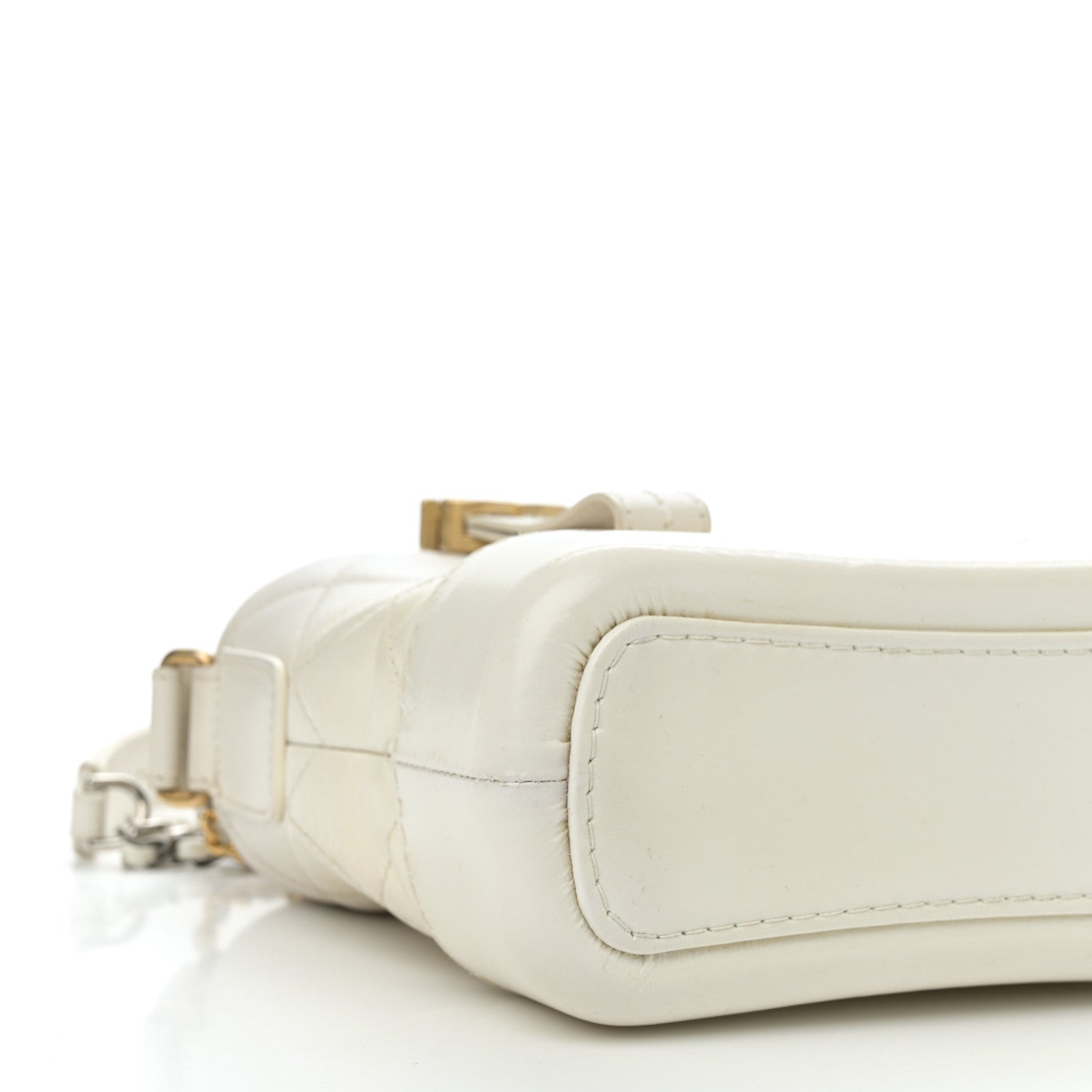 Chanel Aged Calfskin Quilted Small Gabrielle Hobo White 9 of 10