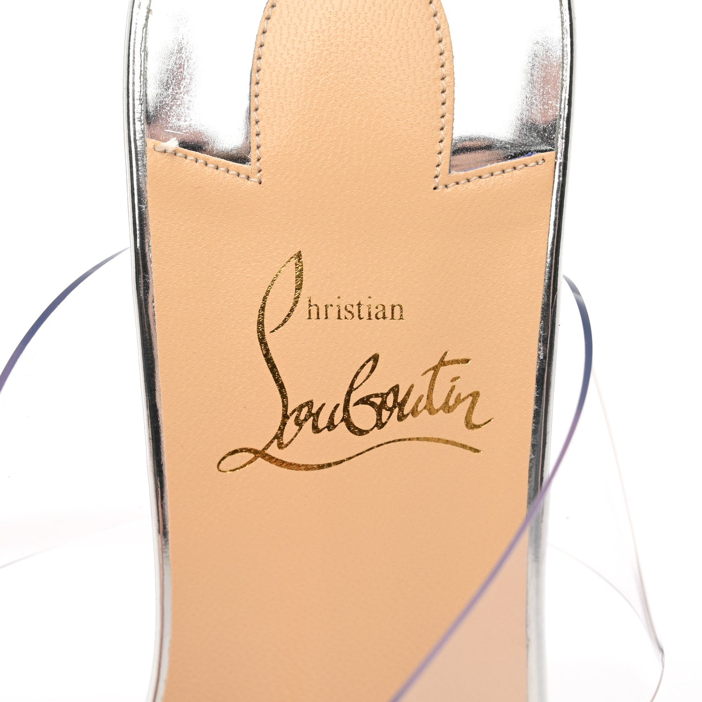 Metallic Patent PVC Just Nothing 85 Slide Sandals 38 Silver
