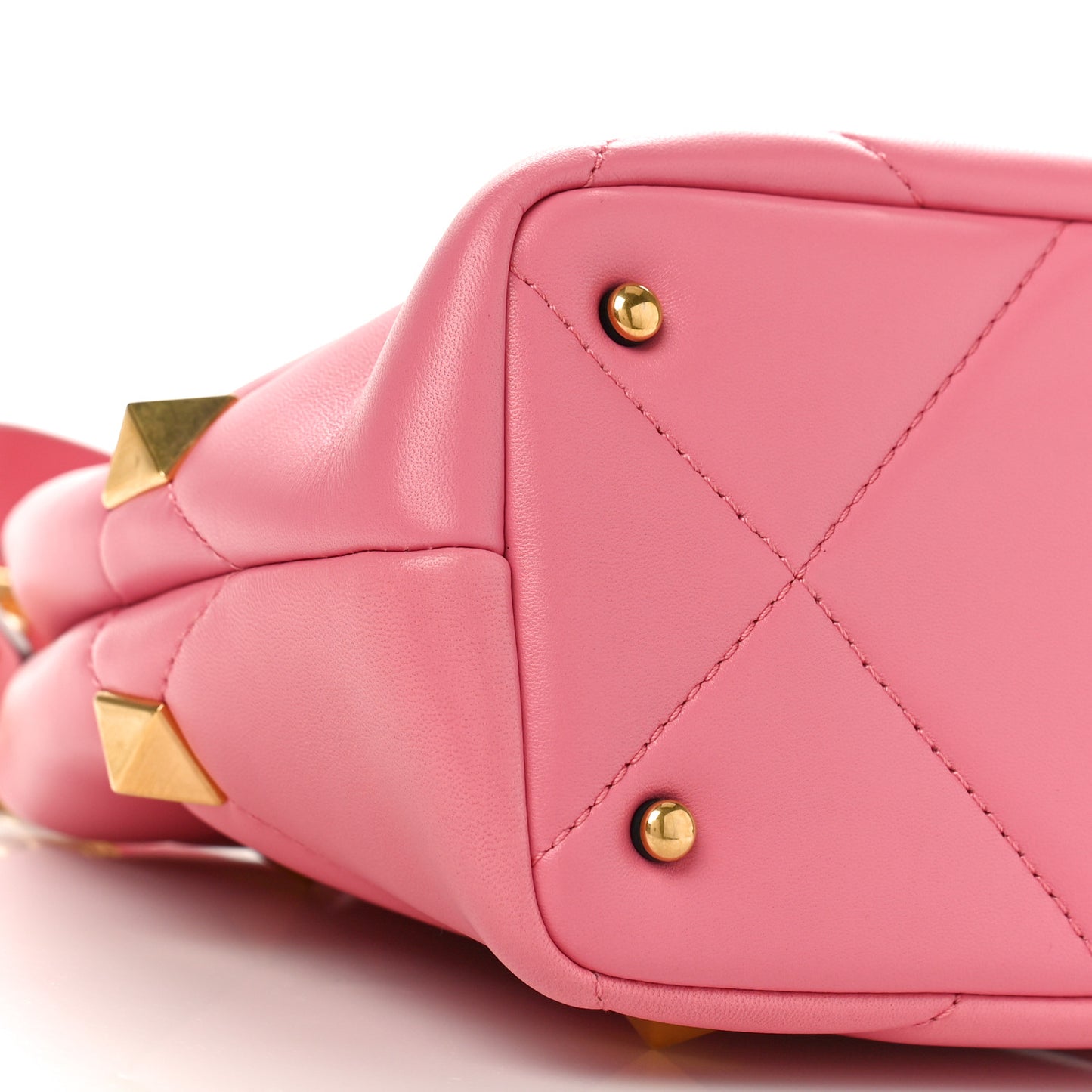 Nappa Small Roman Stud The Handle Bag Flamingo Pink