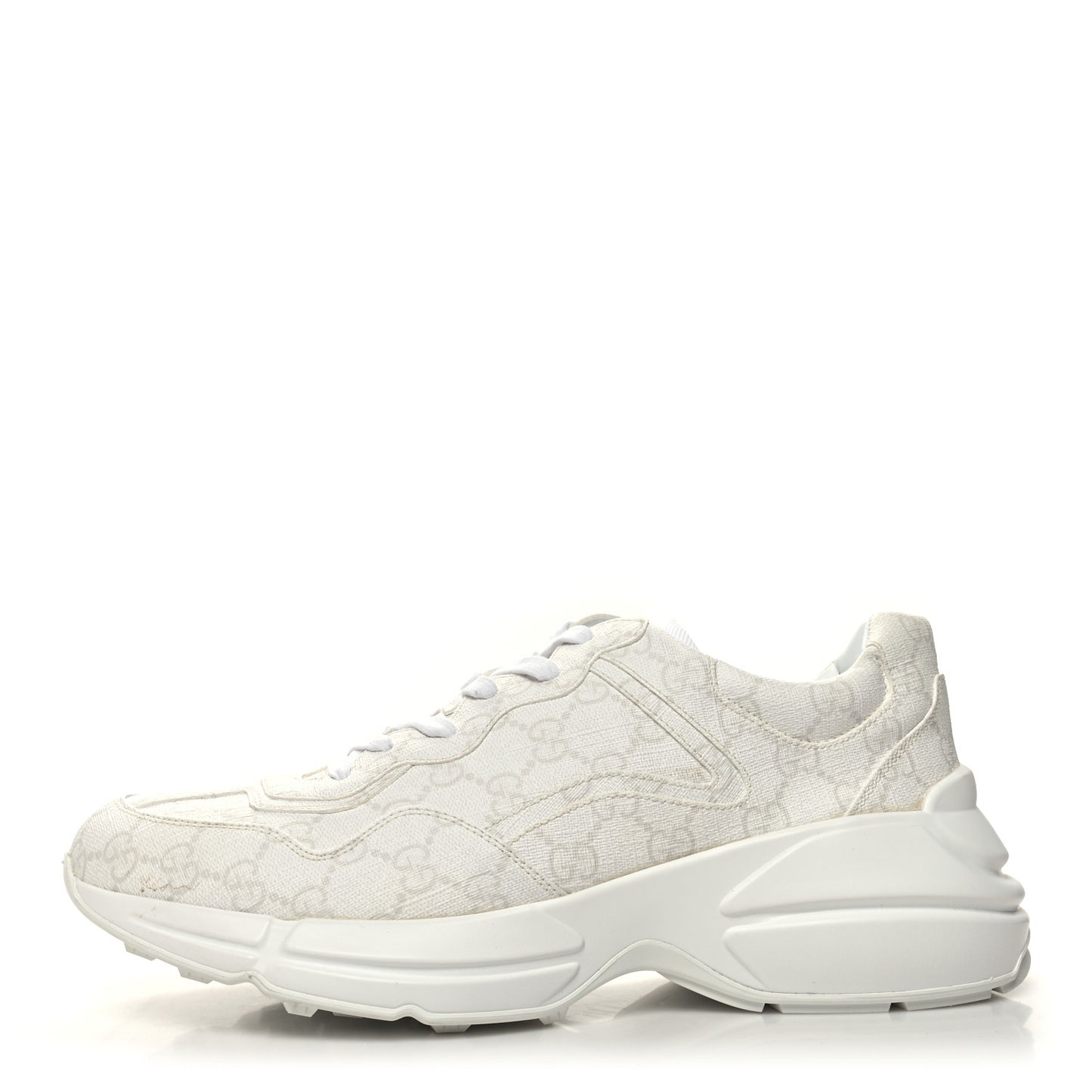 GG Supreme Monogram Mens Rhyton Sneakers 8 White