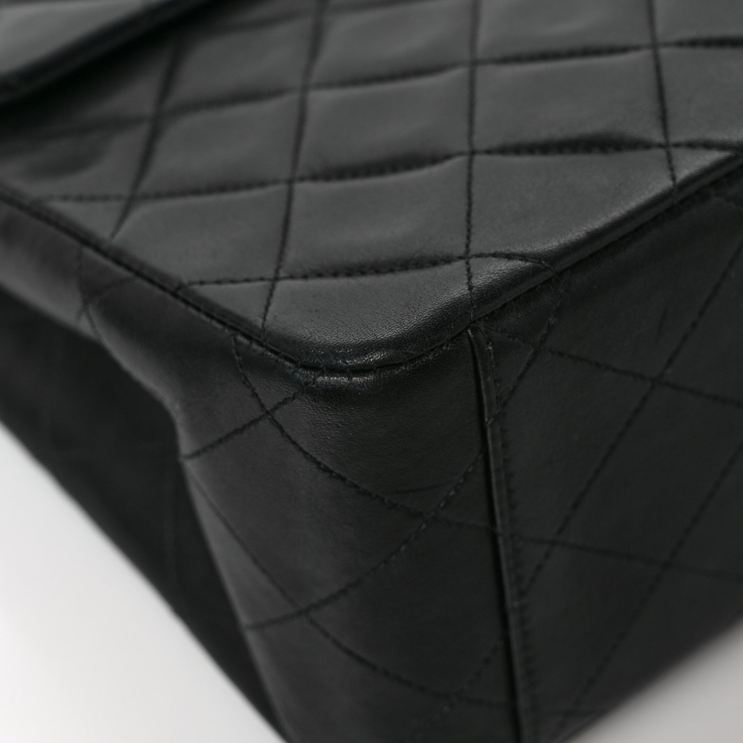 Lambskin Quilted XL Jumbo Single Flap Black