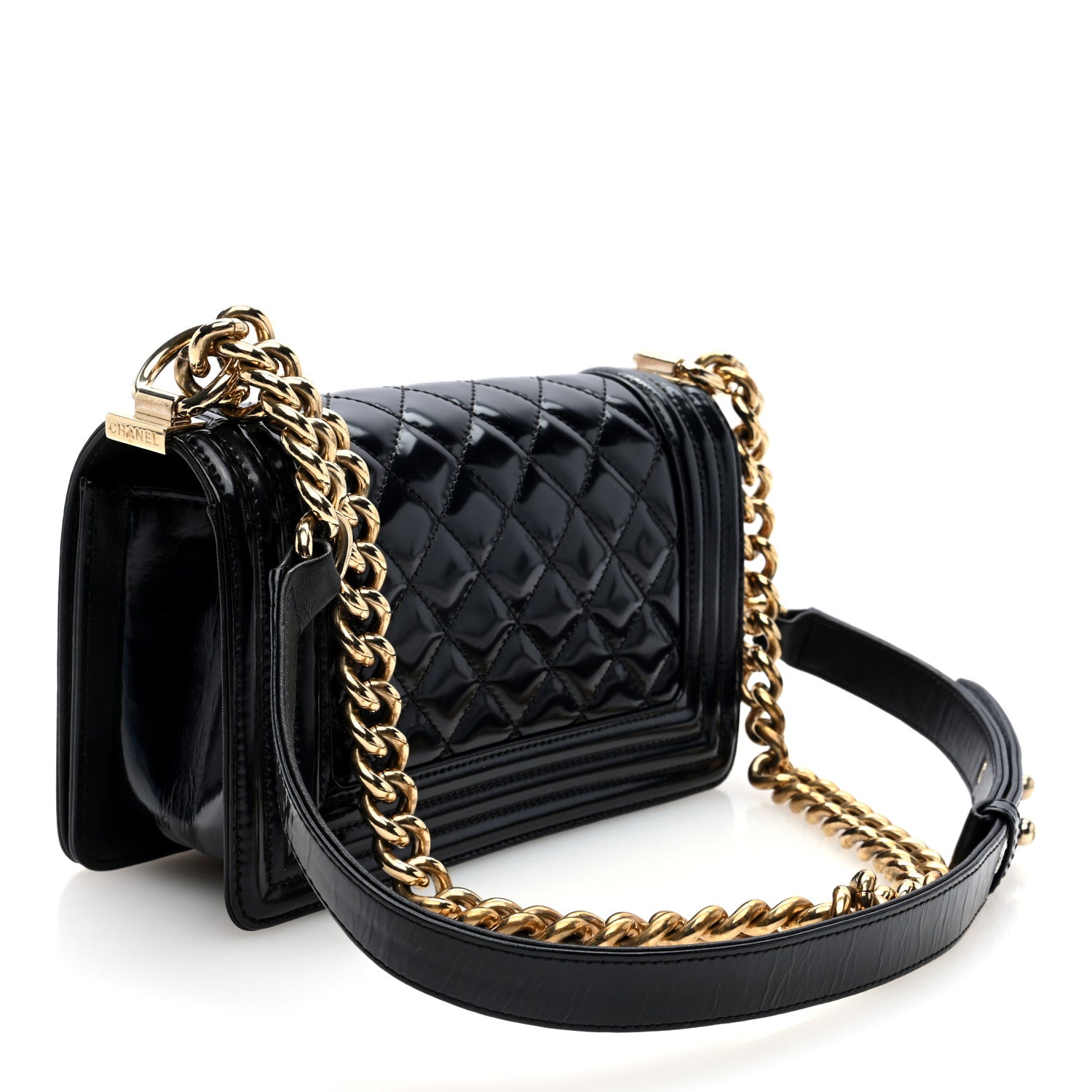 Chanel Iridescent Glazed Calfskin Quilted Small Boy Flap Black 3 of 10