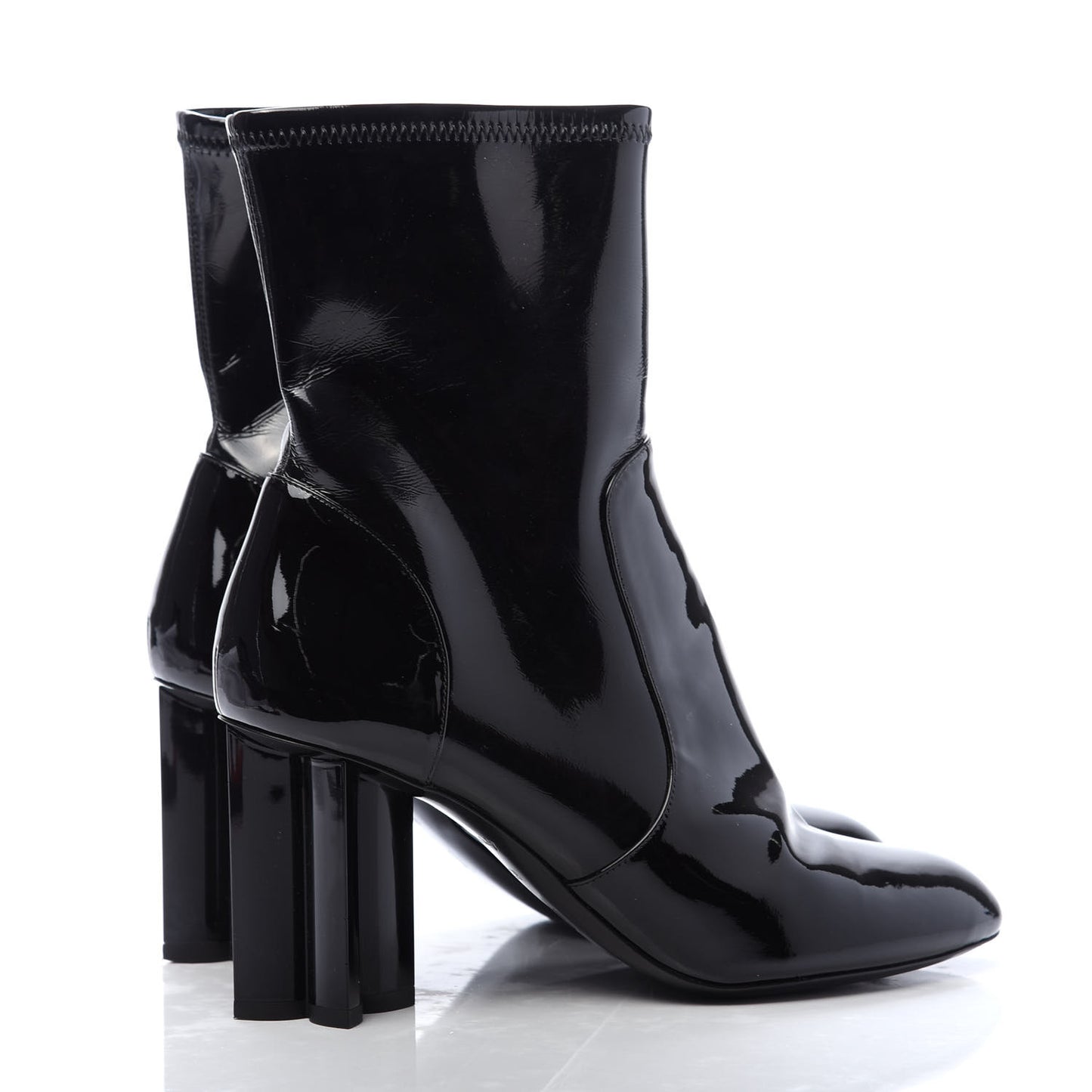 Patent Silhouette Ankle Boots 39 Black