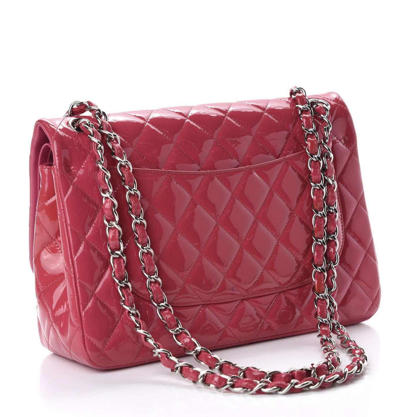 Patent Quilted Jumbo Double Flap Pink