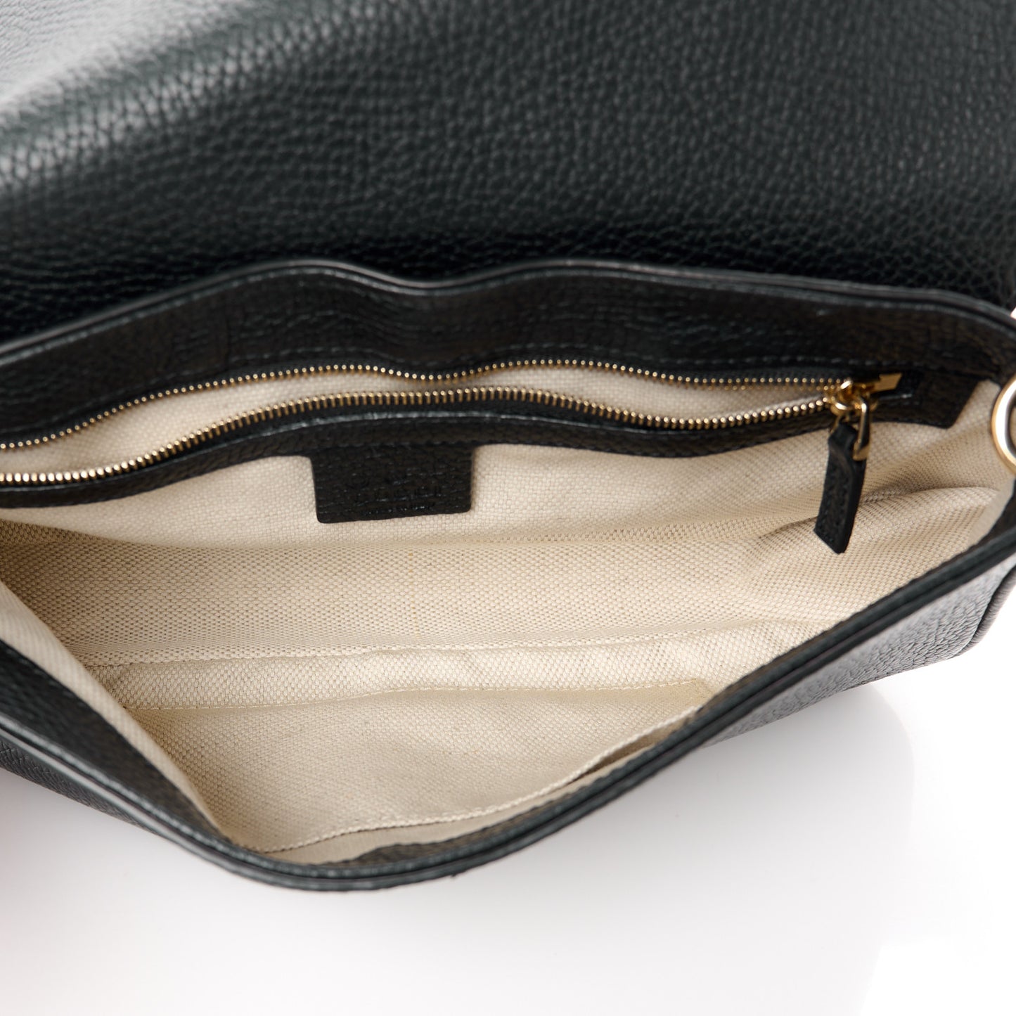 Pebbled Calfskin Medium Soho Flap Crossbody Black