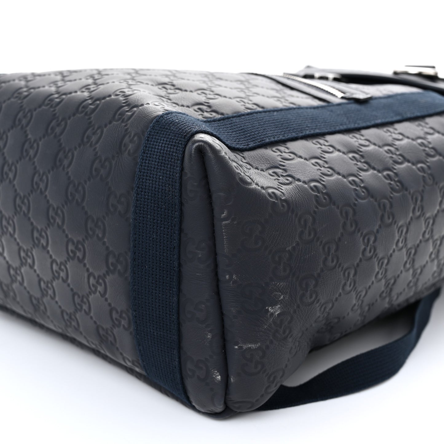 Guccissima Single Buckle Backpack Blue