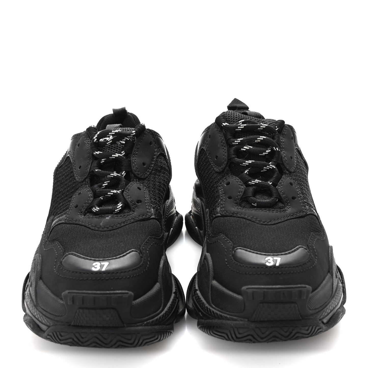 Fabric Mesh Womens Triple S Sneakers 37 Black
