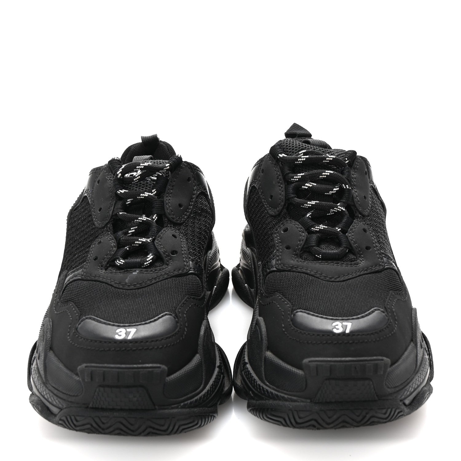 Balenciaga Fabric Mesh Womens Triple S Sneakers 37 Black 3 of 10