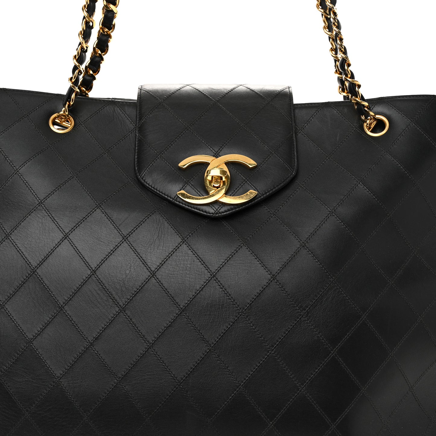 Calfskin Stitched XL Weekender Black