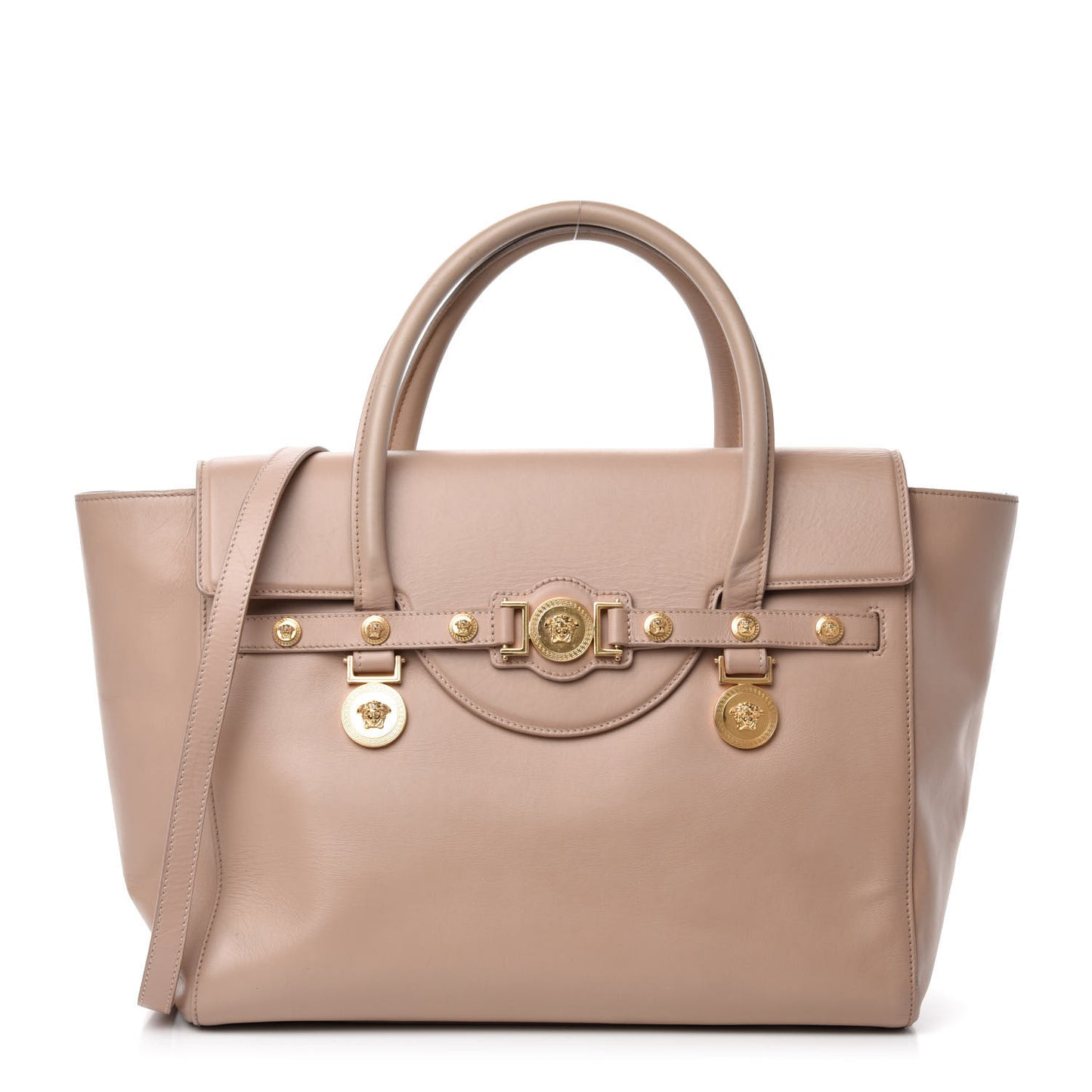 Vitello Calfskin Large Signature Tote Beige